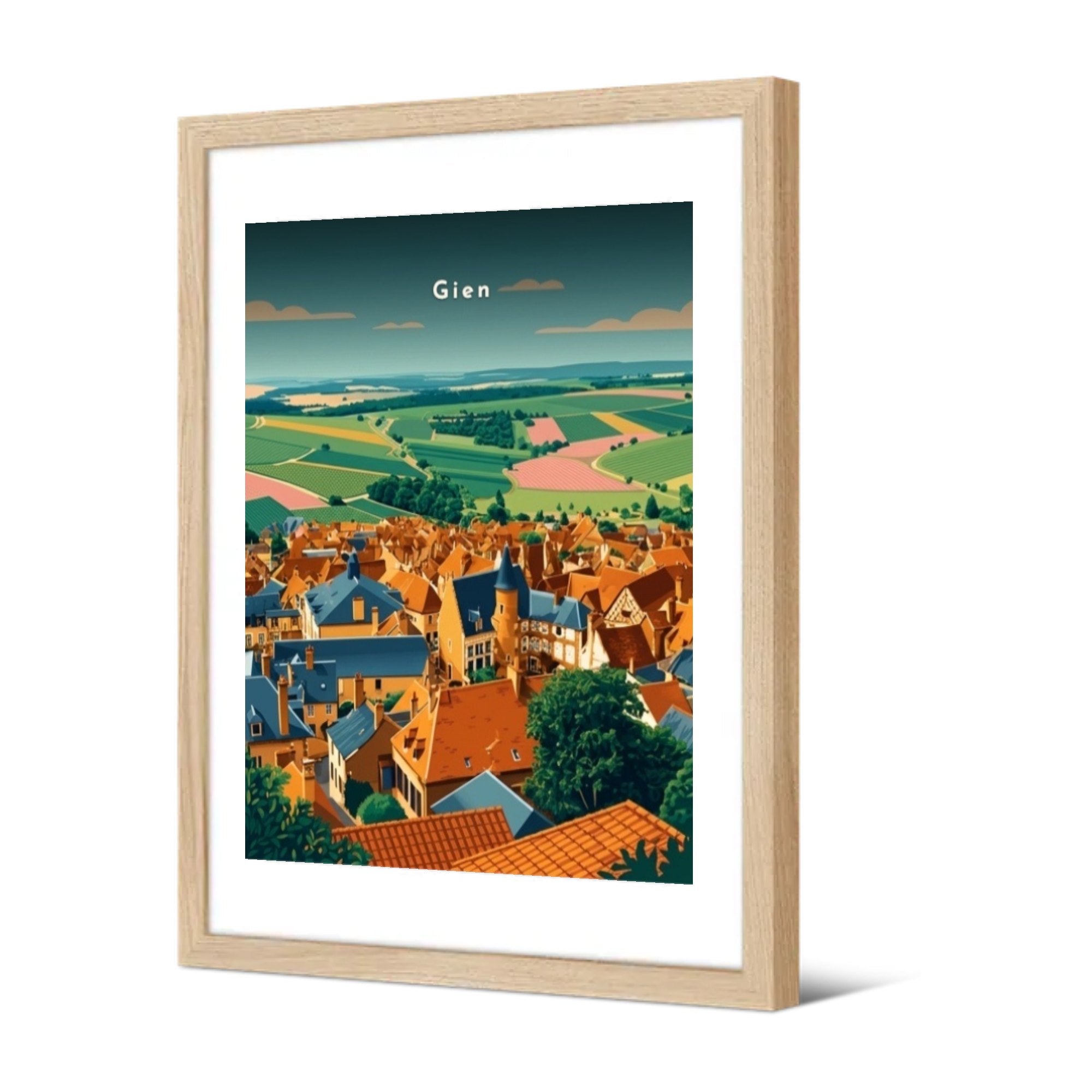 Panorama sur les toits et la campagne — Pôdevache, encadrée, vue de trois quarts