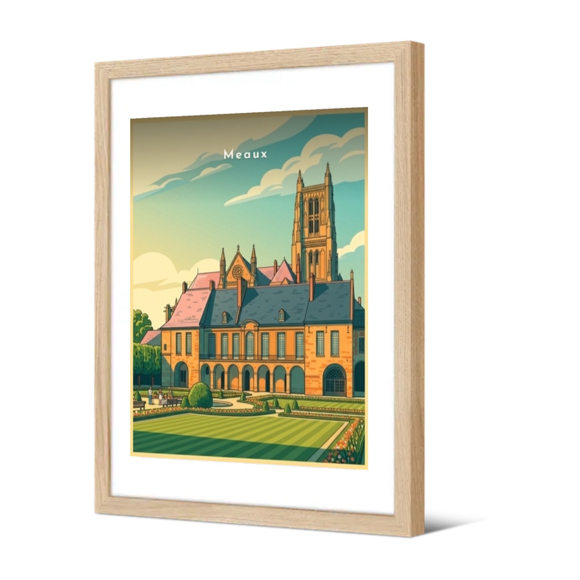 Palais épiscopal et la cathédrale — Pôdevache, encadrée, vue de trois quarts