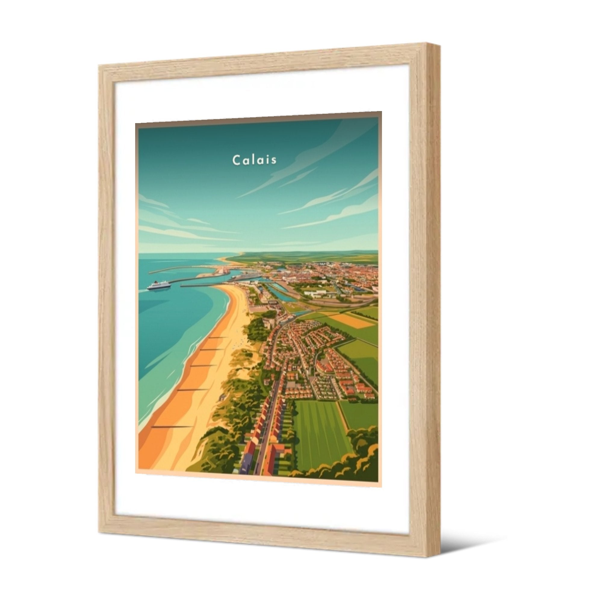 La plage et le port — Pôdevache, encadrée, vue de trois quarts