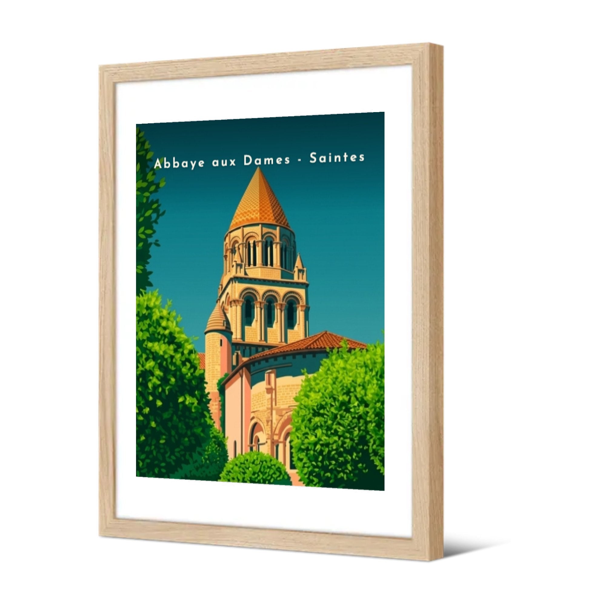 Abbaye aux Dames - Saintes — Pôdevache, encadrée, vue de trois quarts