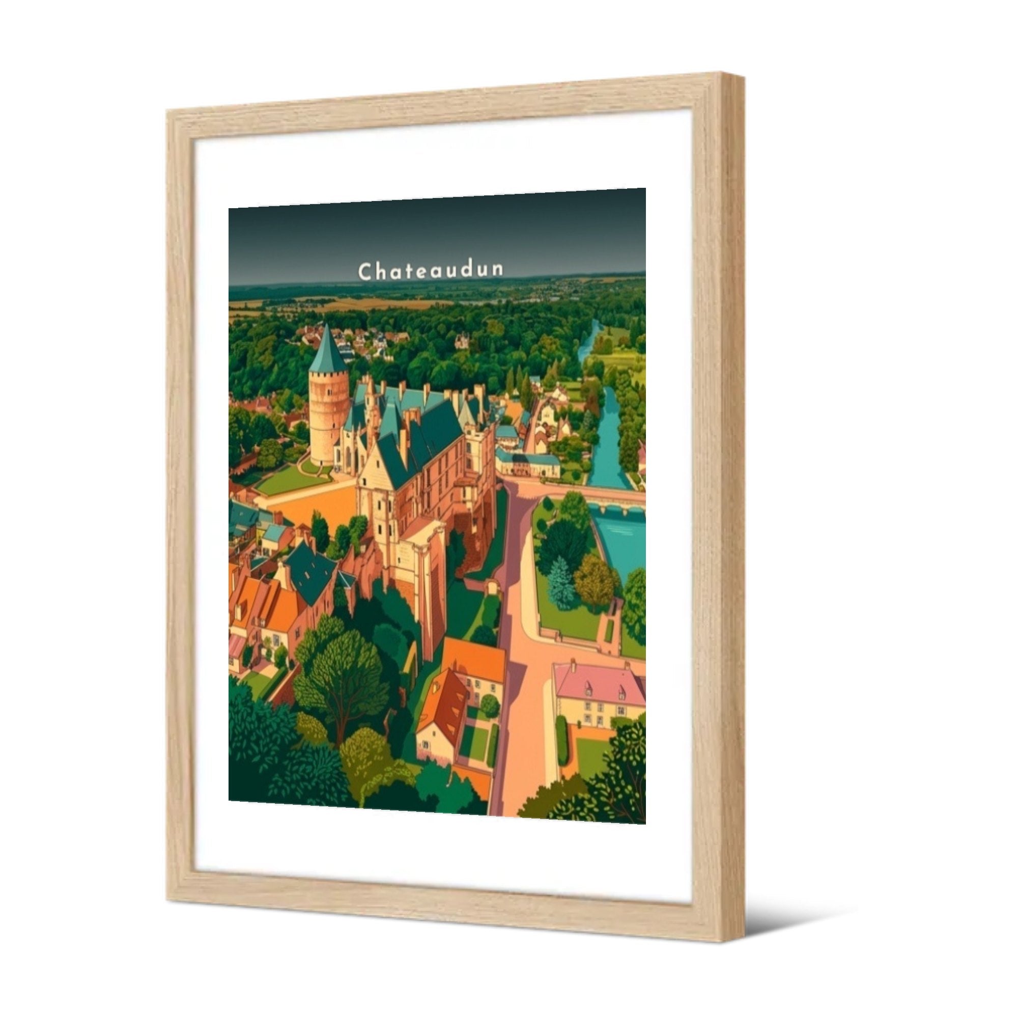 Vue aérienne sur le château — Pôdevache, encadrée, vue de trois quarts