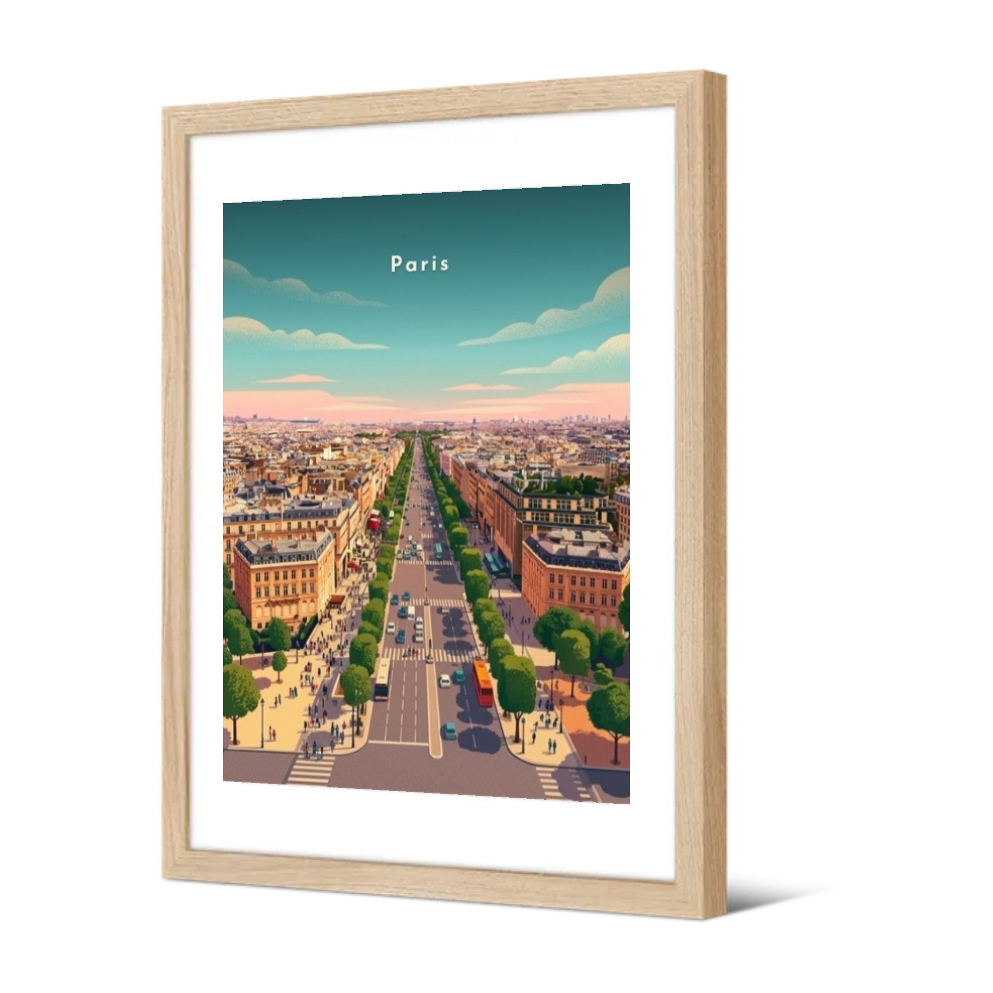 Avenue des Champs-Élysées — Pôdevache, encadrée, vue de trois quarts