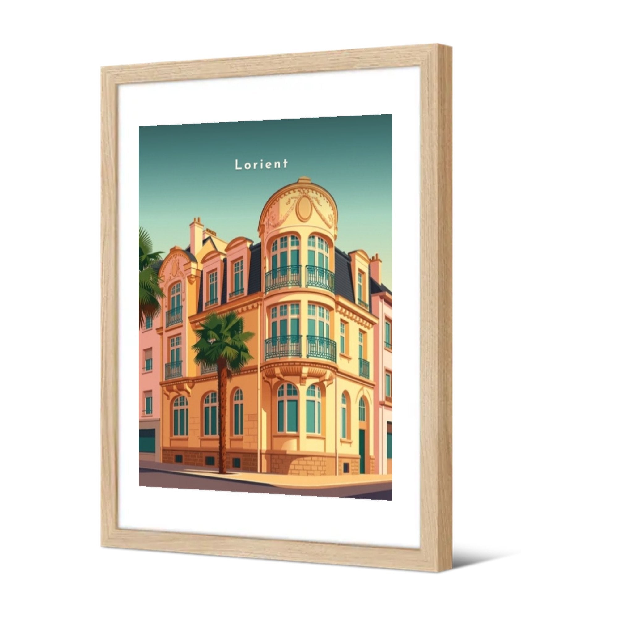 Hôtel particulier et palmier — Pôdevache, encadrée, vue de trois quarts