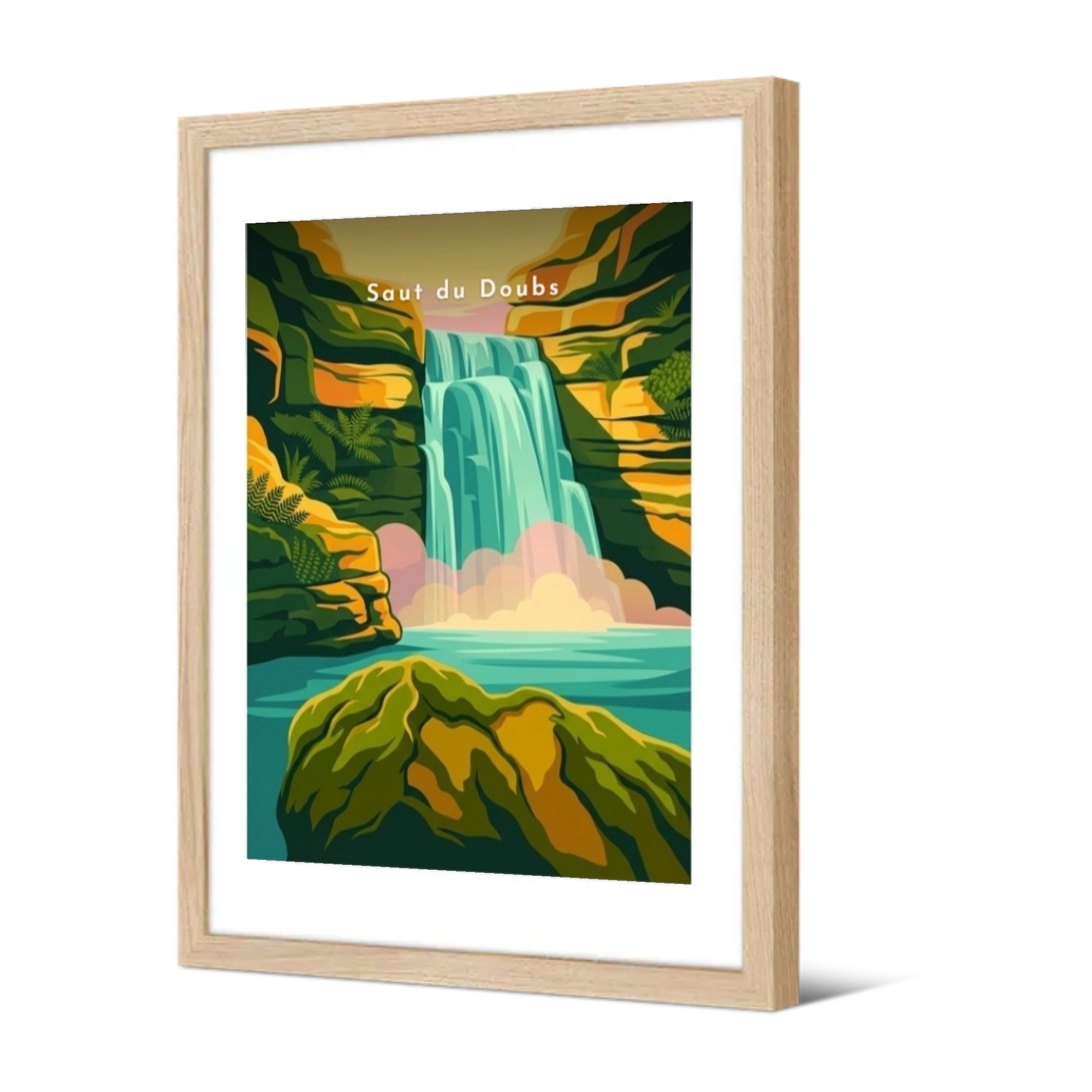 Saut du Doubs — Pôdevache, encadrée, vue de trois quarts