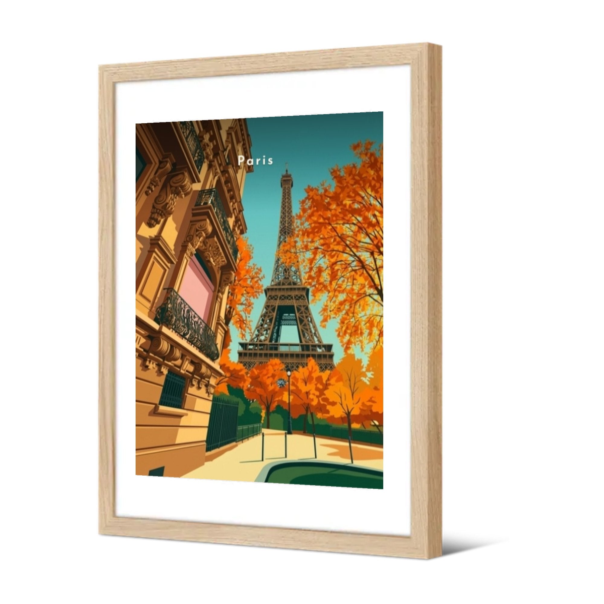Tour Eiffel, avenue de Camoëns — Pôdevache, encadrée, vue de trois quarts