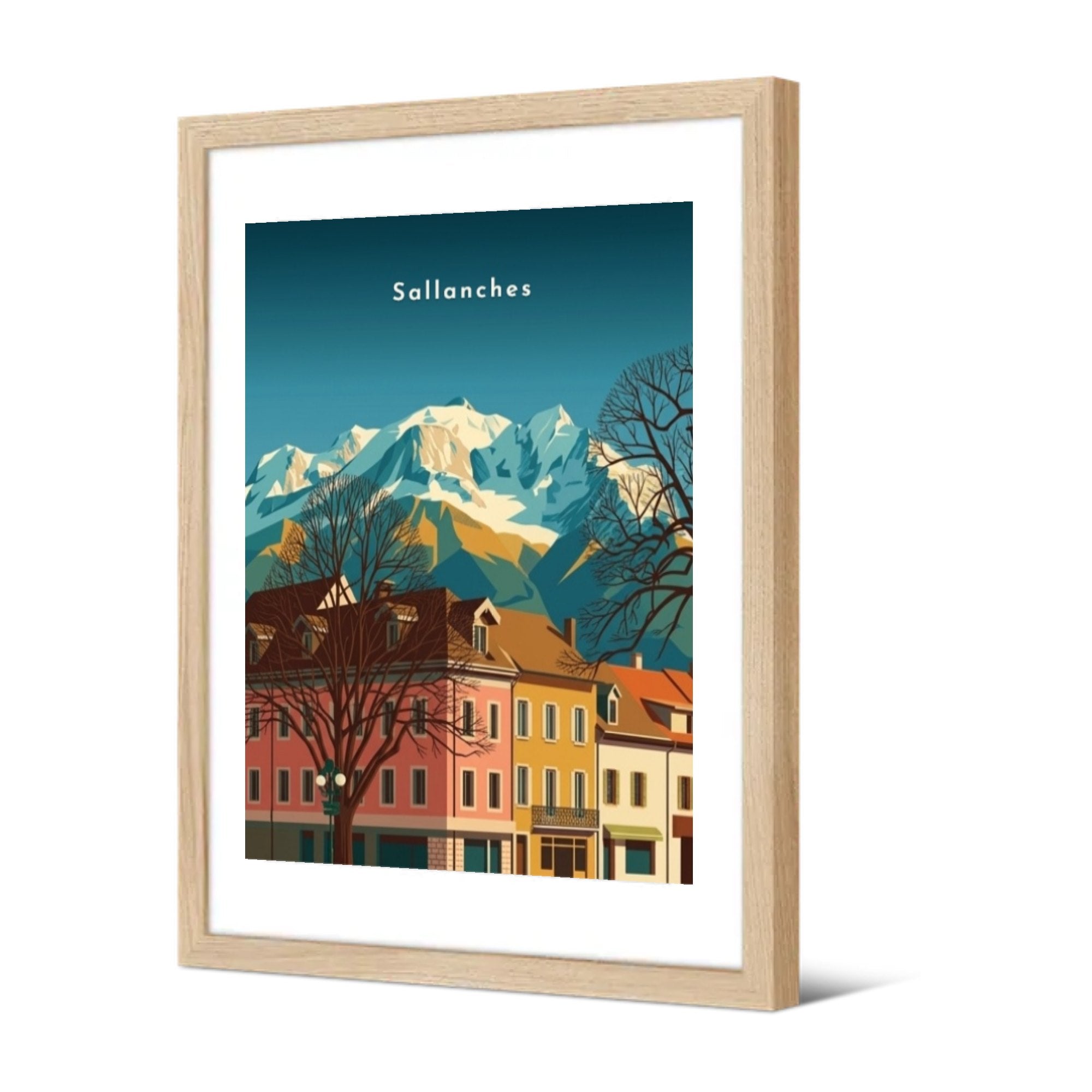 Vue sur le massif du Mont-Blanc — Pôdevache, encadrée, vue de trois quarts
