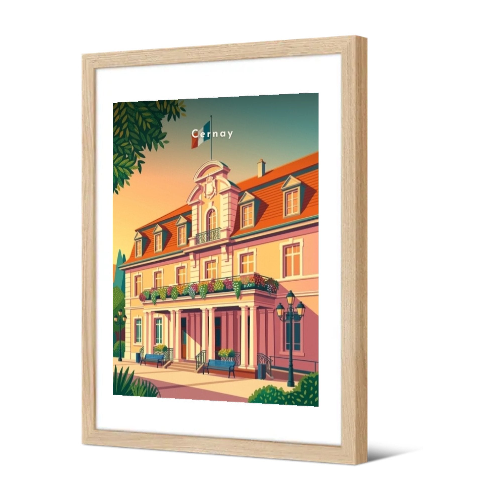 L'Hôtel de Ville — Pôdevache, encadrée, vue de trois quarts