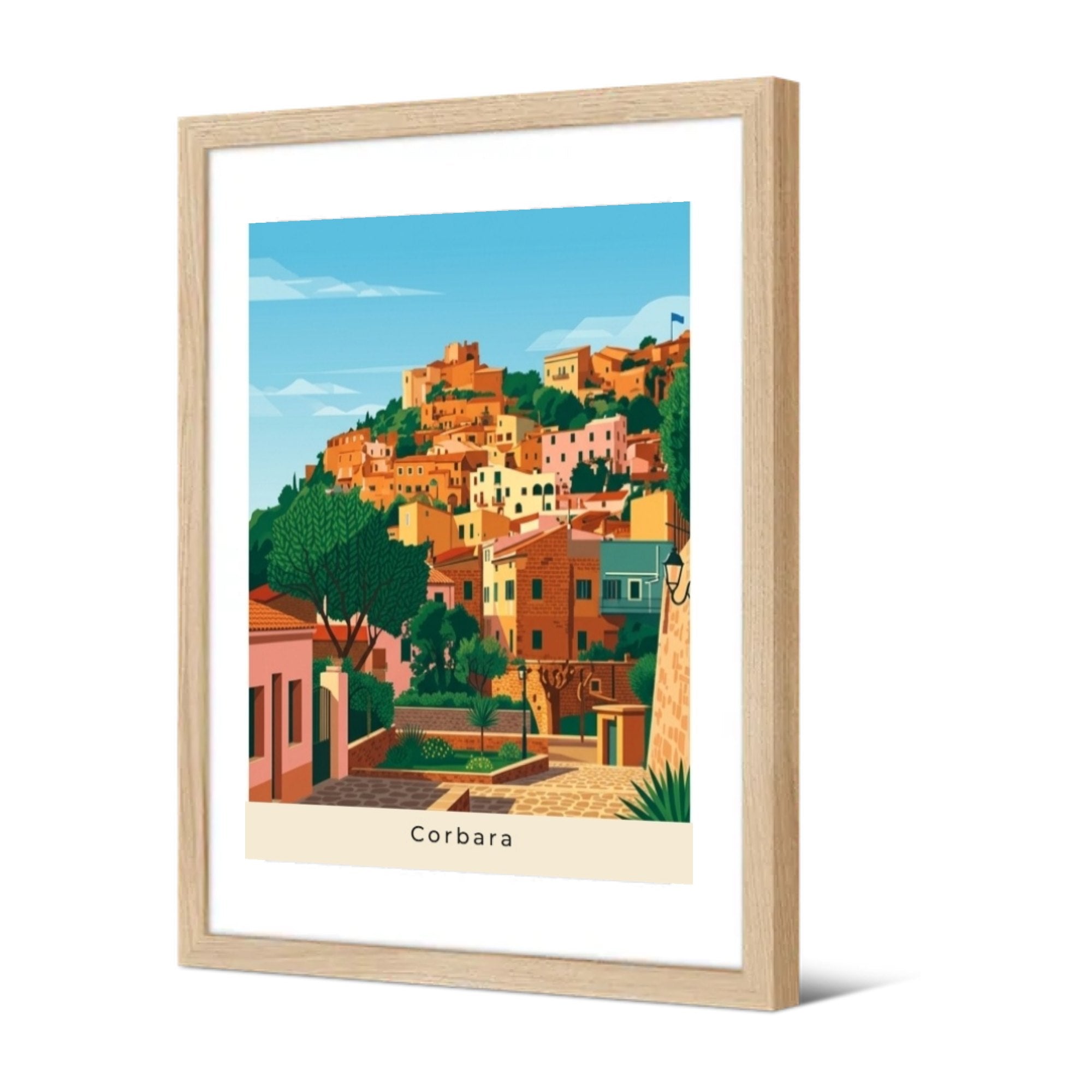 Vue sur le village perché — Pôdevache, encadrée, vue de trois quarts
