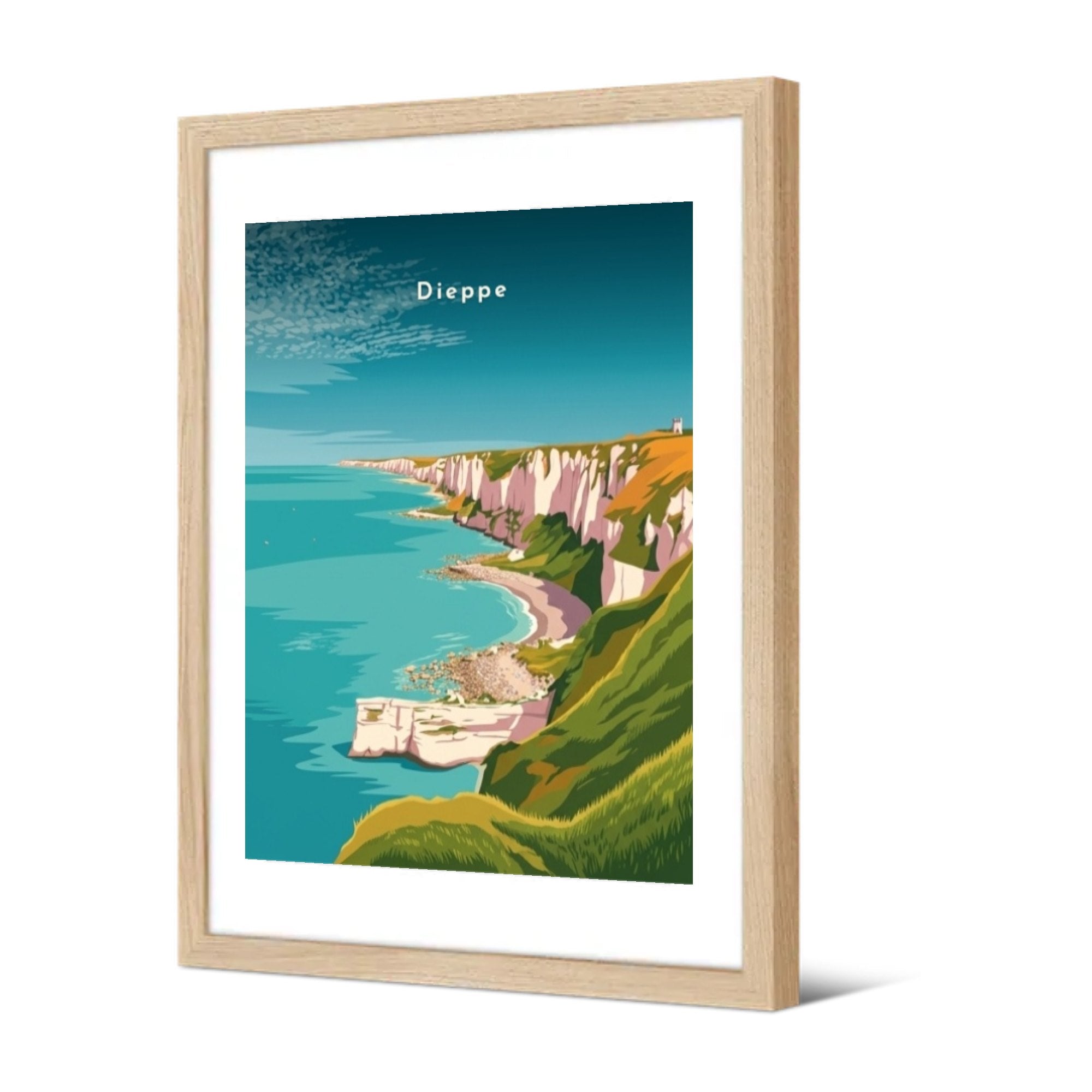 Les falaises de la Côte d'Albâtre — Pôdevache, encadrée, vue de trois quarts