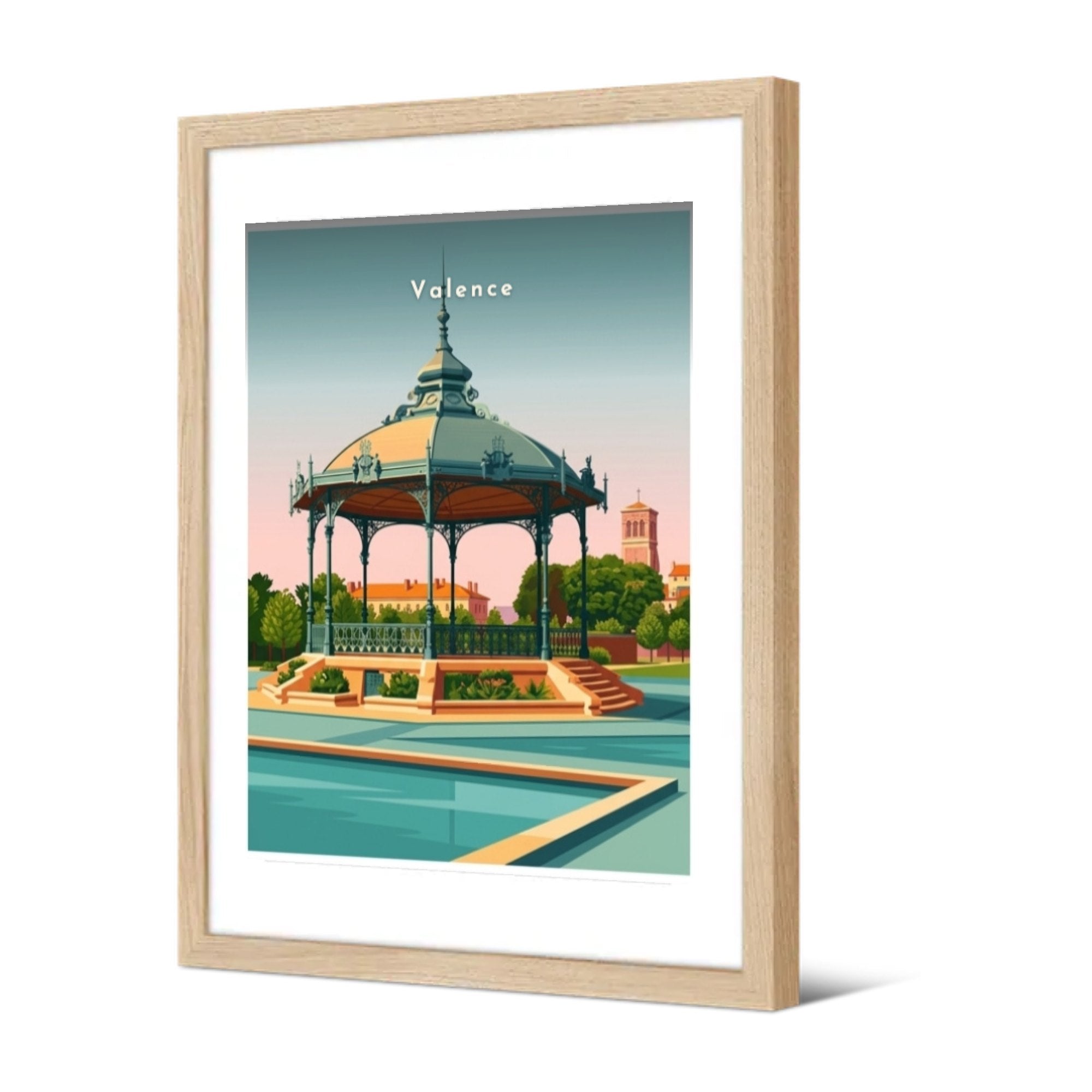 Le kiosque Peynet au couchant — Pôdevache, encadrée, vue de trois quarts