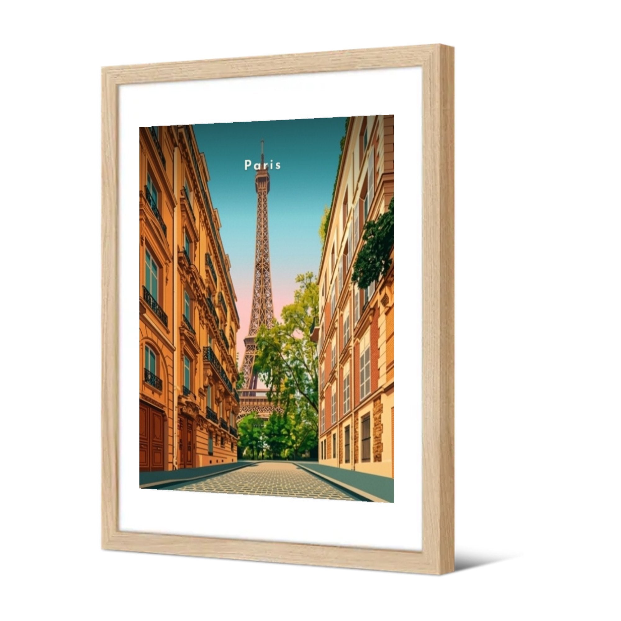 La tour Eiffel, rue de l'Université — Pôdevache, encadrée, vue de trois quarts