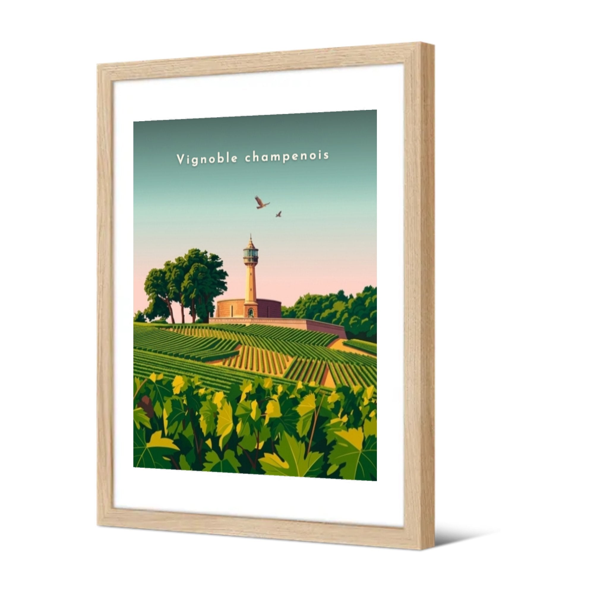 Vignoble champenois — Pôdevache, encadrée, vue de trois quarts