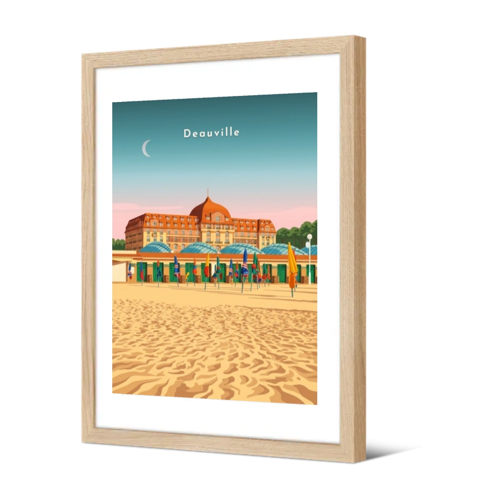 L'Hôtel Le Royal et la plage — Pôdevache, encadrée, vue de trois quarts
