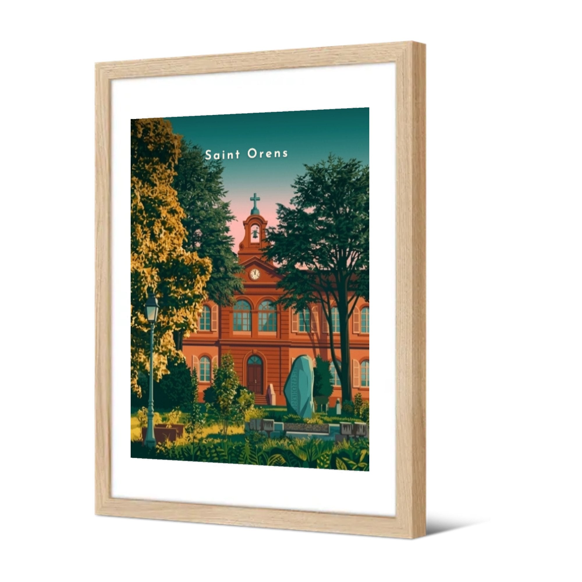 La mairie depuis le jardin — Pôdevache, encadrée, vue de trois quarts