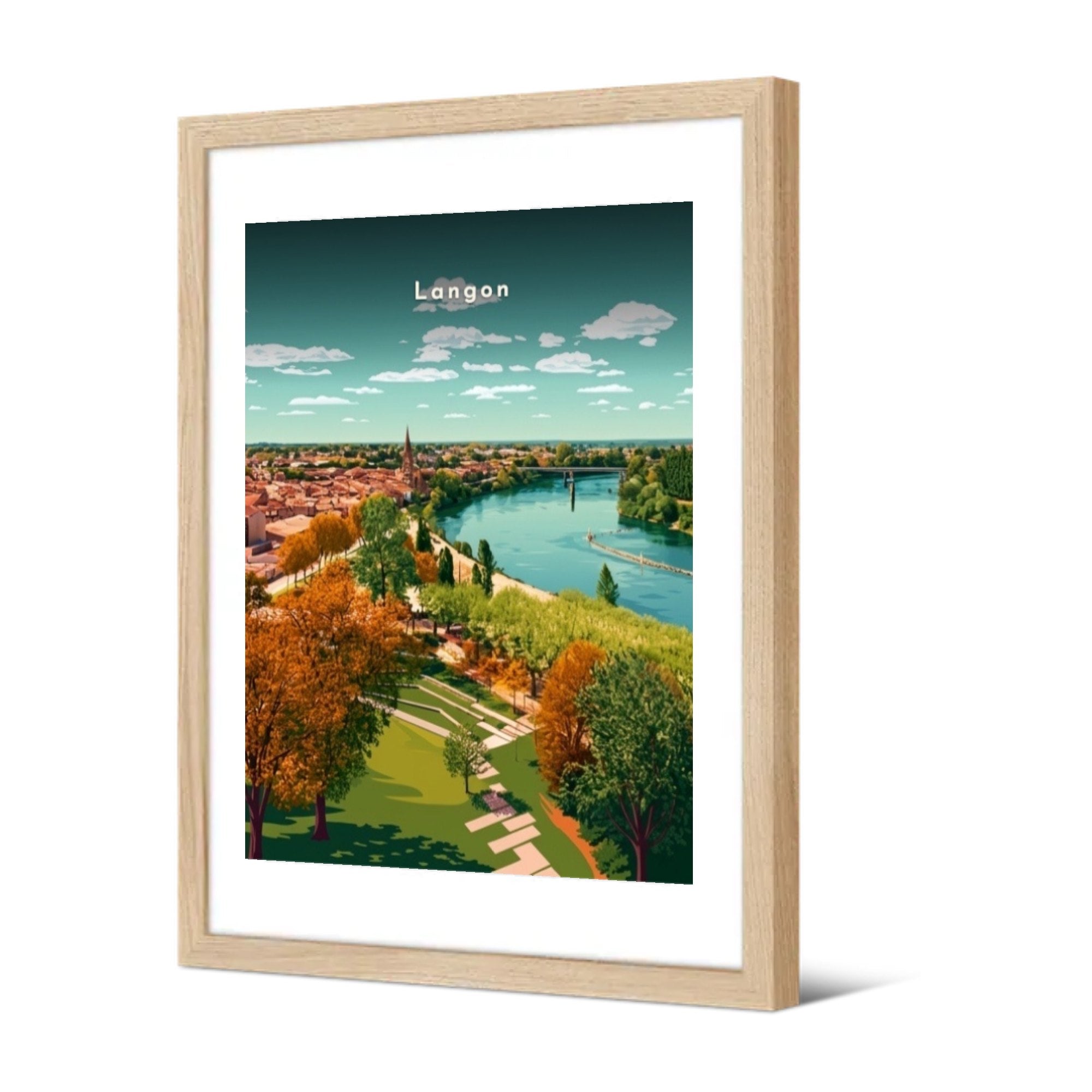 La Garonne et l'église Saint-Gervais — Pôdevache, encadrée, vue de trois quarts