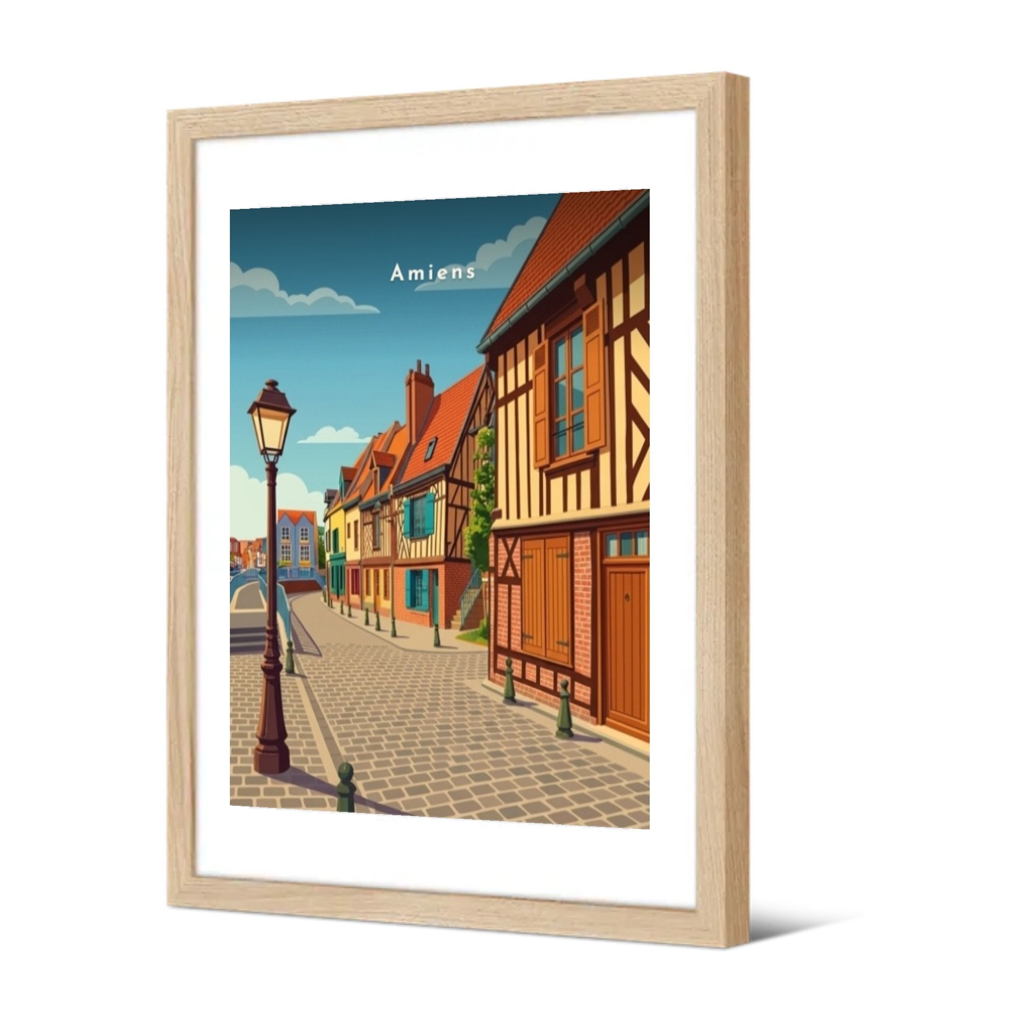 Ruelle pavée à Saint-Leu — Pôdevache, encadrée, vue de trois quarts