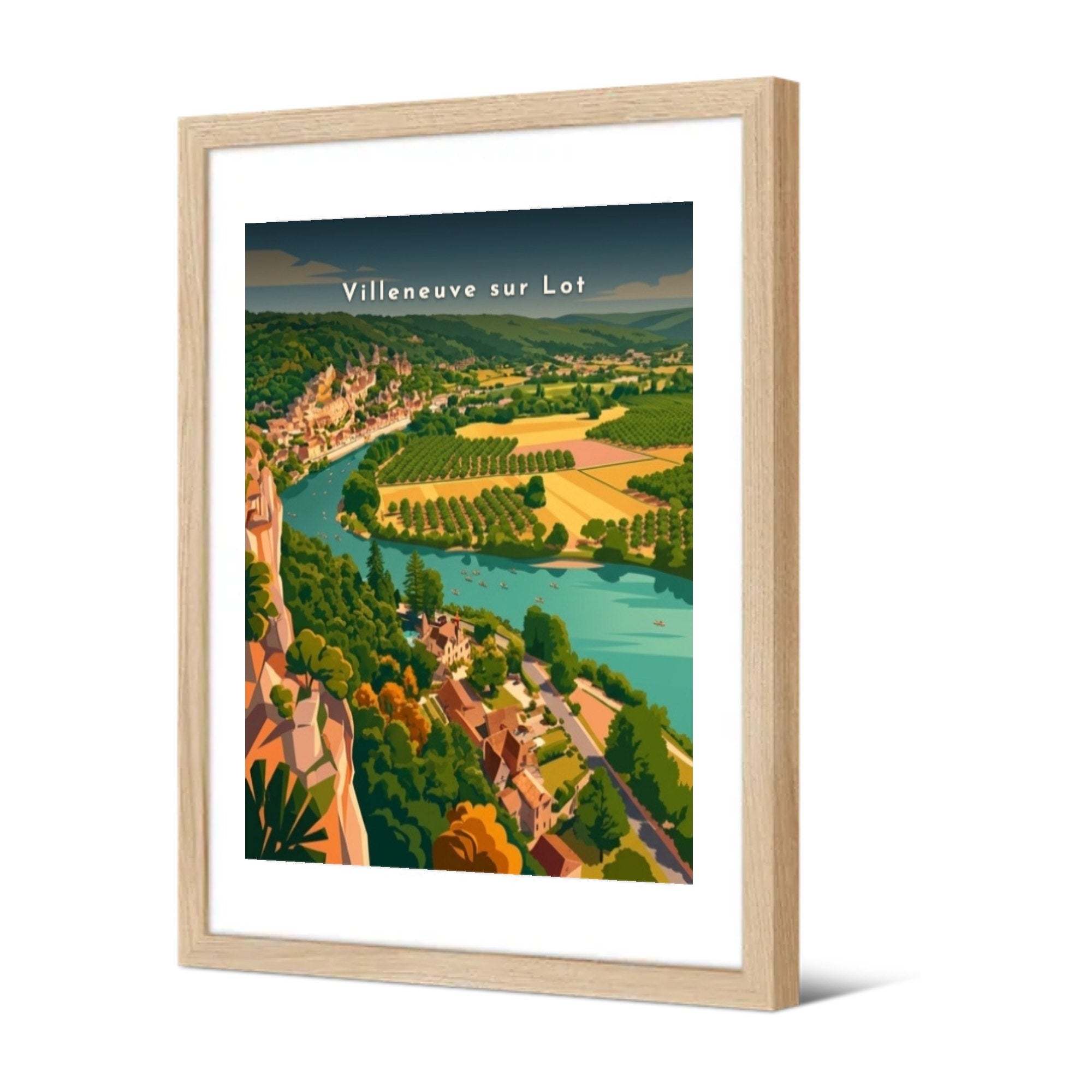 La vallée du Lot — Pôdevache, encadrée, vue de trois quarts