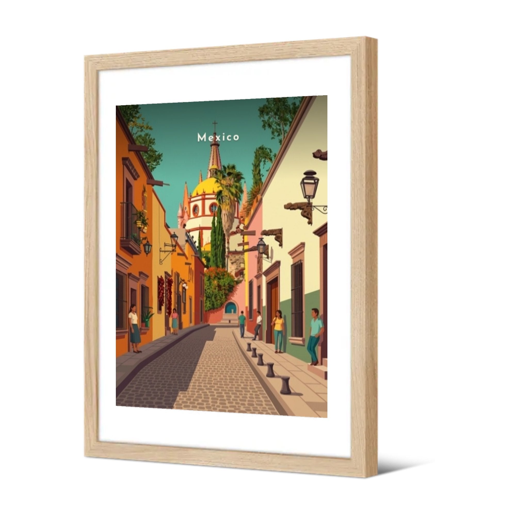 Ruelle coloniale vers l'église — Pôdevache, encadrée, vue de trois quarts