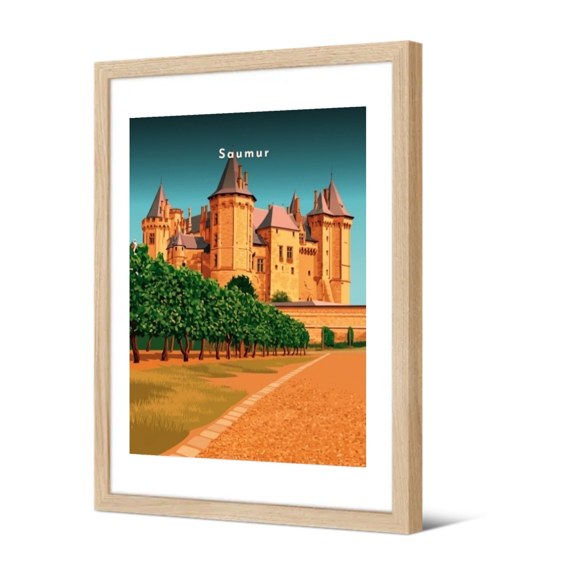 Le château et ses vignes — Pôdevache, encadrée, vue de trois quarts