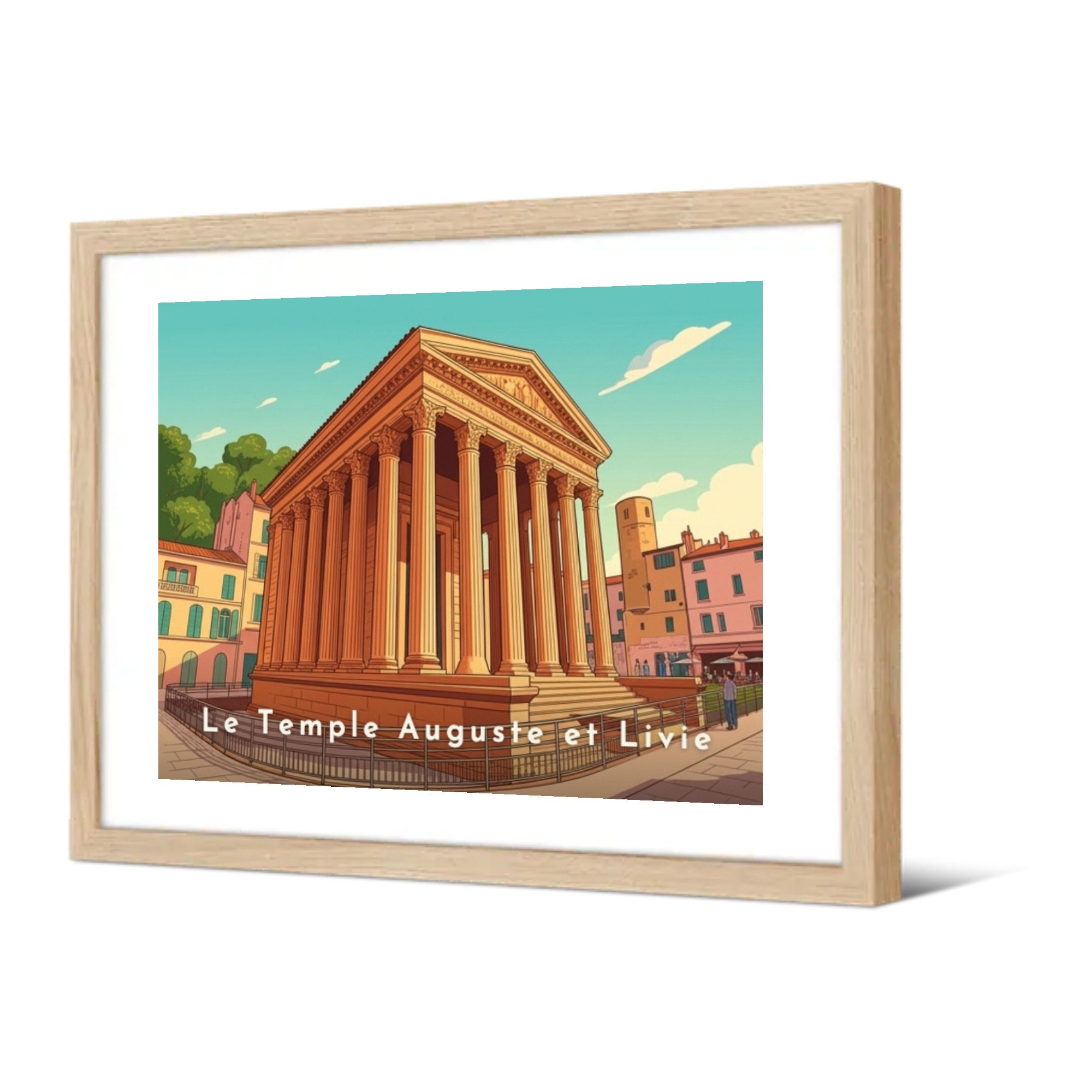 Le Temple Auguste et Livie — Pôdevache, encadrée, vue de trois quarts