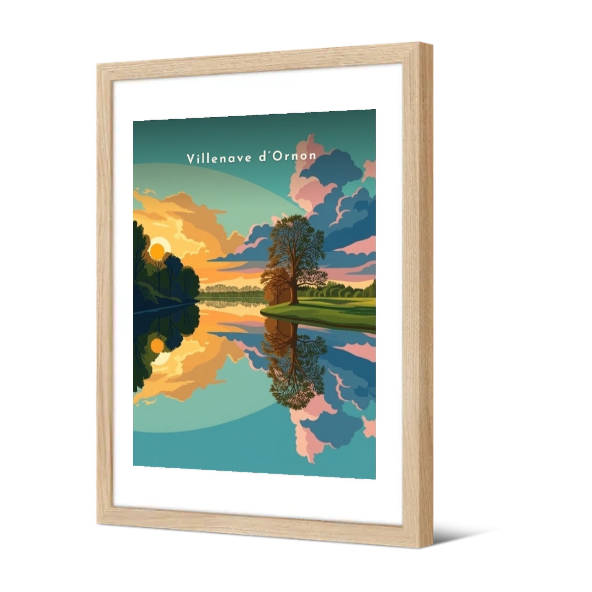 Reflets au coucher du soleil — Pôdevache, encadrée, vue de trois quarts