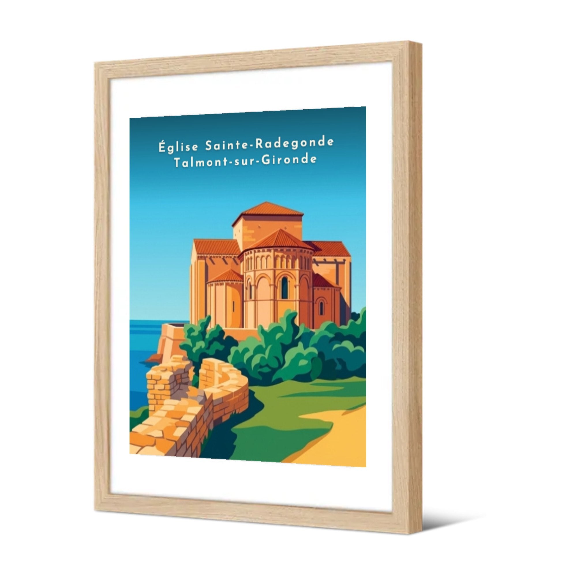 Église Sainte-Radegonde Talmont-sur-Gironde — Pôdevache, encadrée, vue de trois quarts
