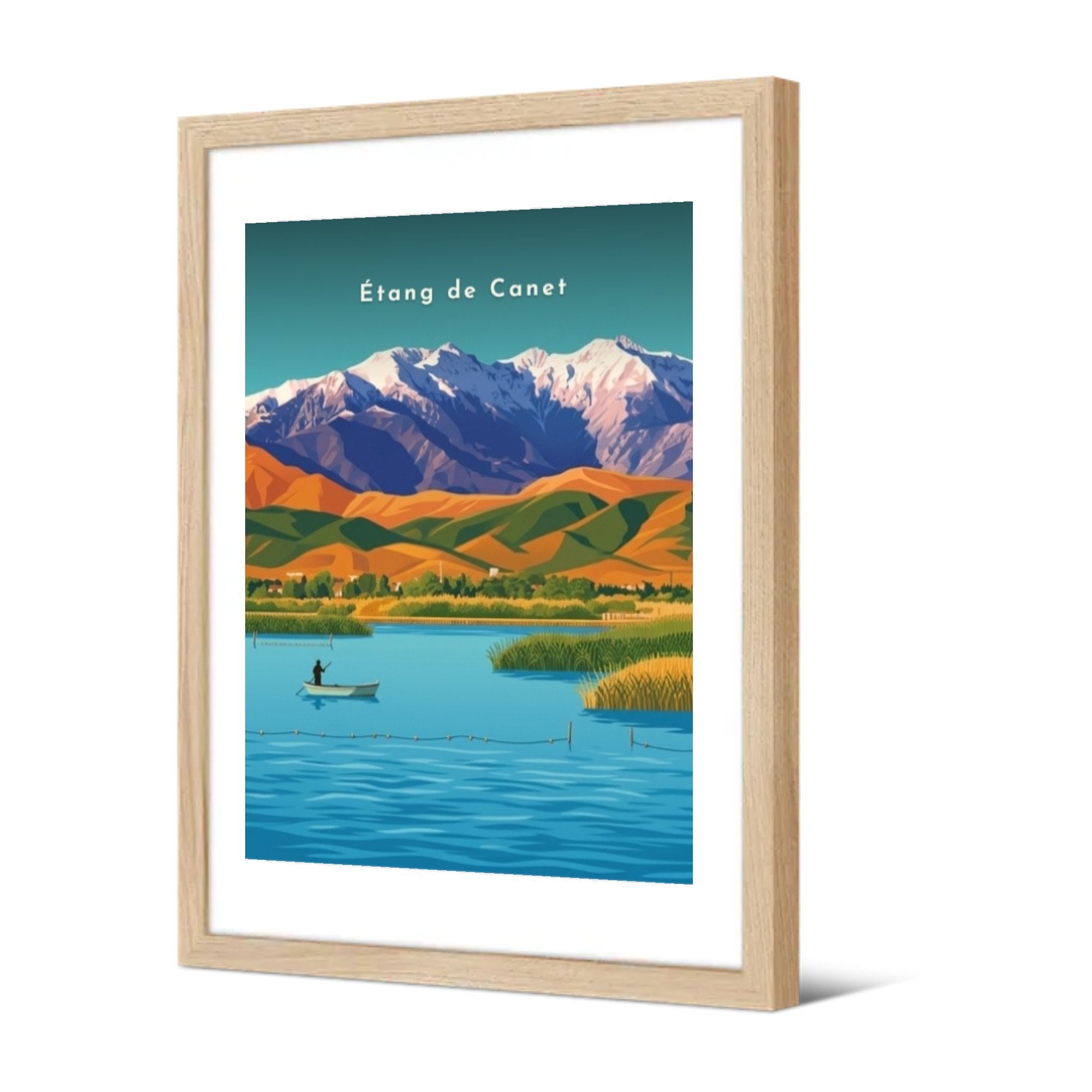 Étang de Canet — Pôdevache, encadrée, vue de trois quarts