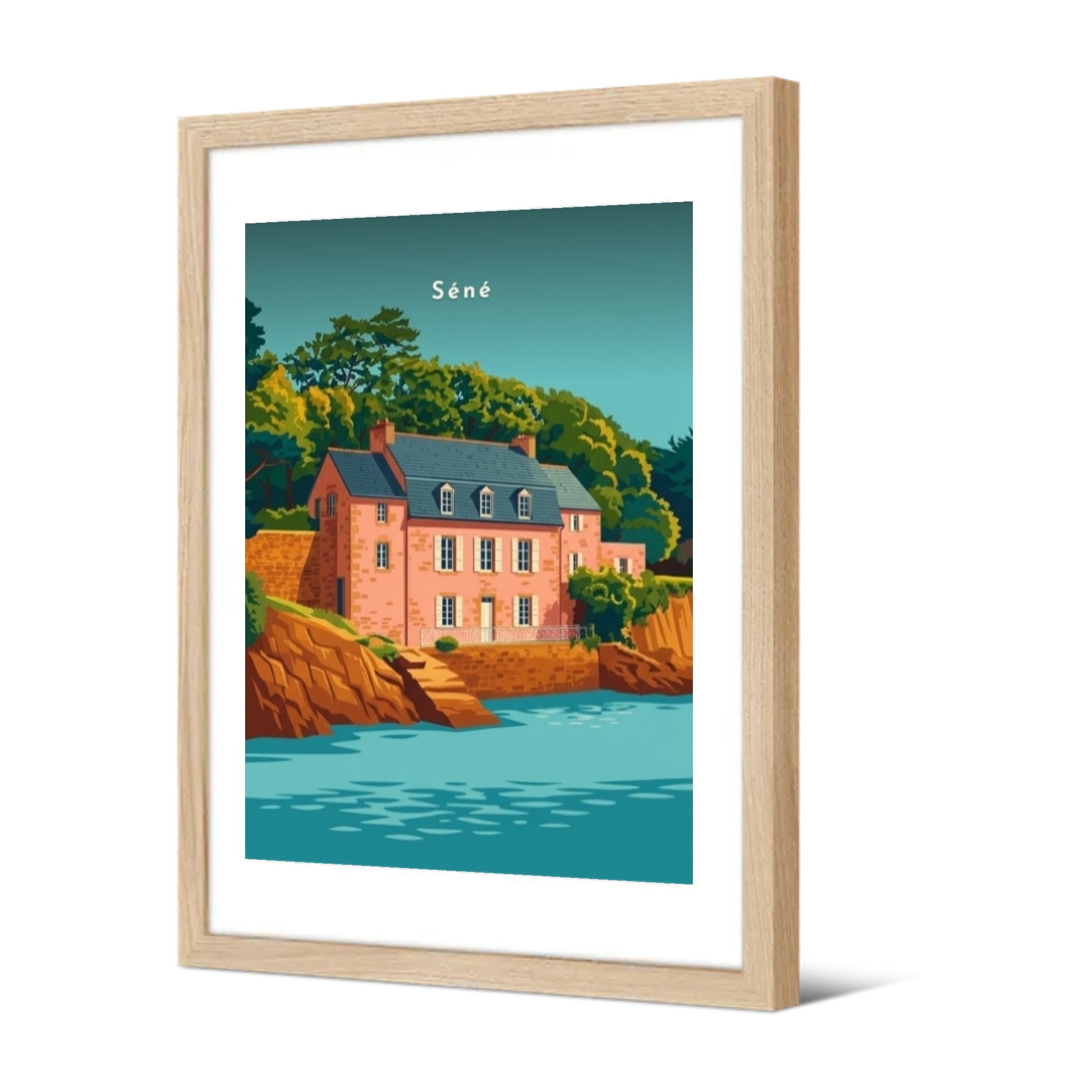 La Maison rose sur le Golfe — Pôdevache, encadrée, vue de trois quarts