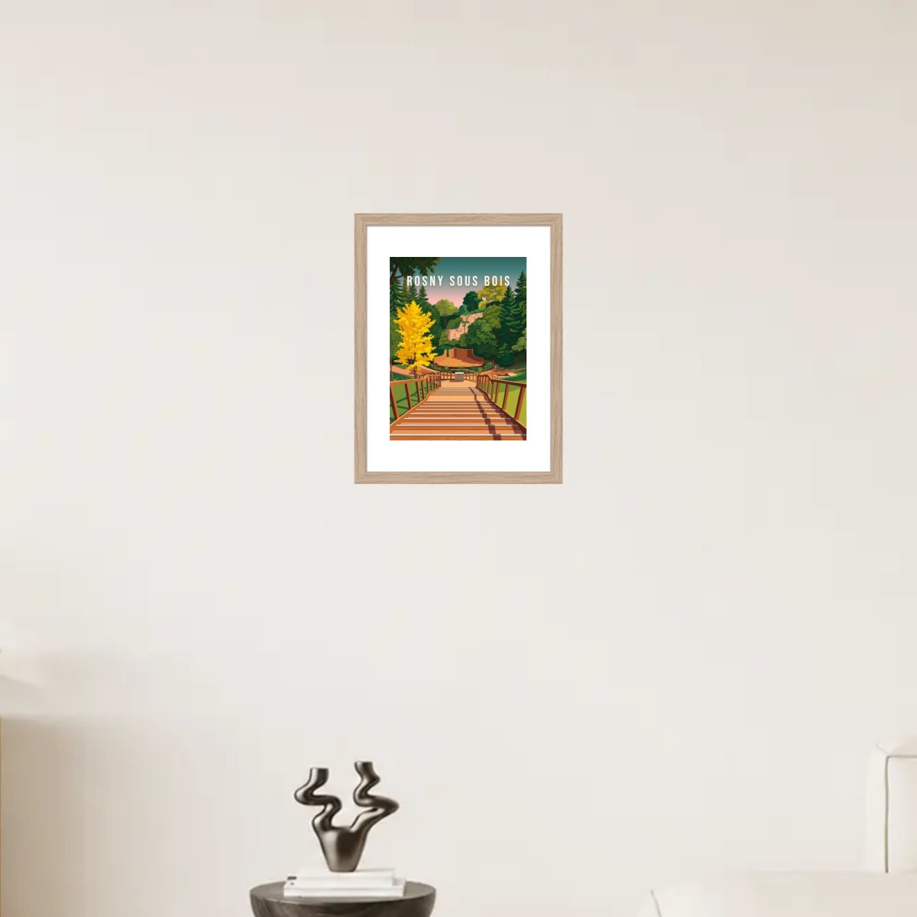 L'escalier et la scène en bois — Pôdevache, en situation sur un mur