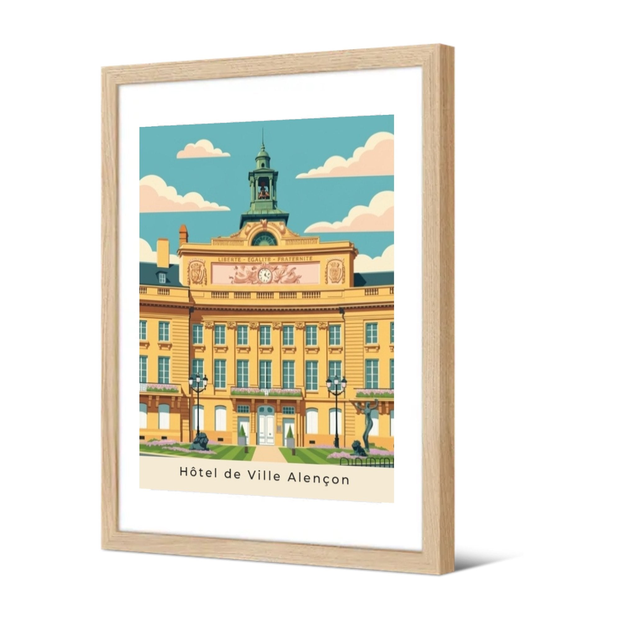 Hôtel de Ville Alençon — Pôdevache, encadrée, vue de trois quarts