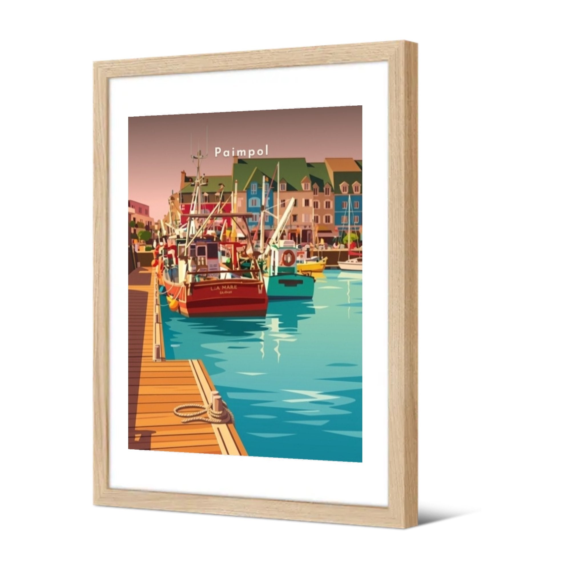 Le port de pêche — Pôdevache, encadrée, vue de trois quarts