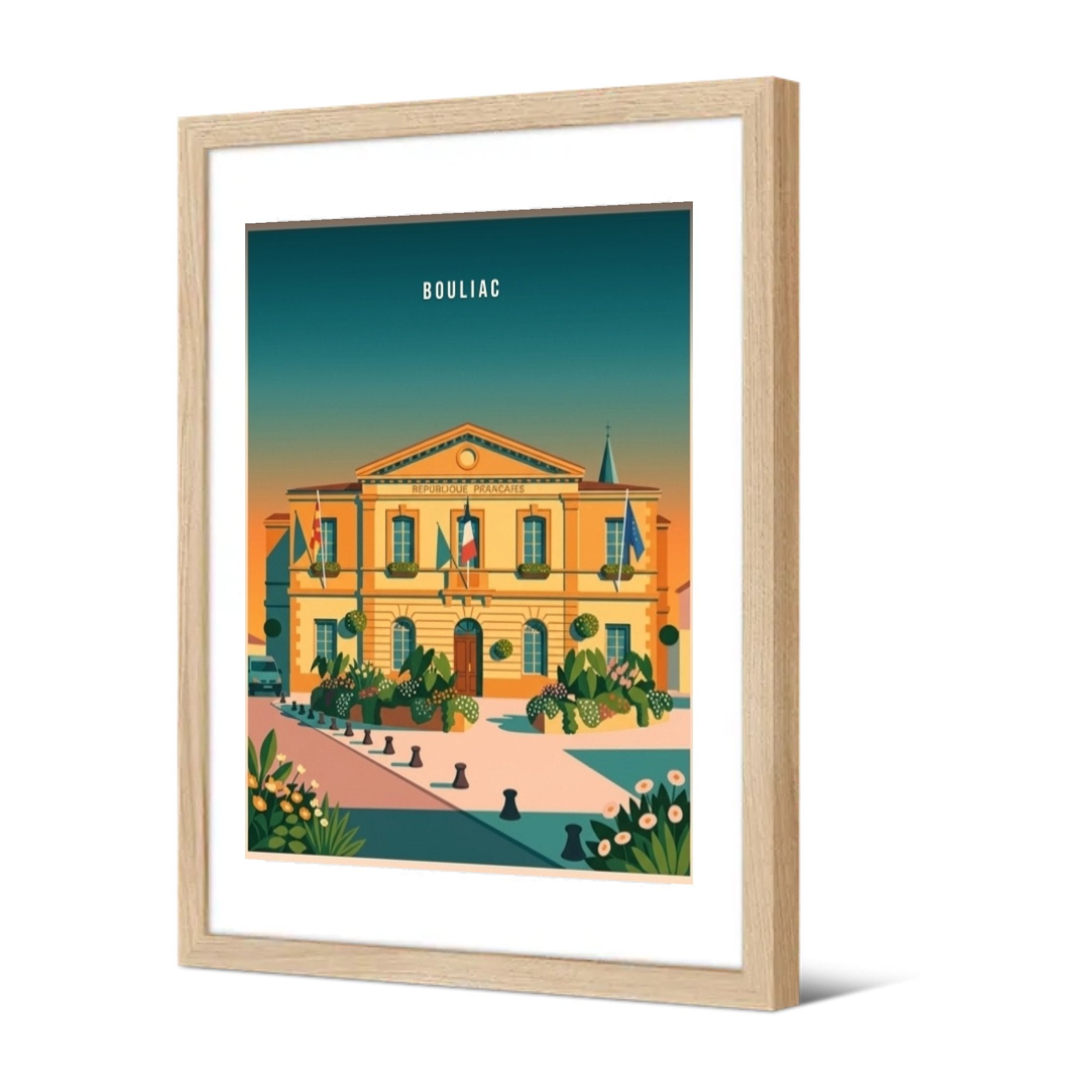 L'Hôtel de Ville — Pôdevache, encadrée, vue de trois quarts