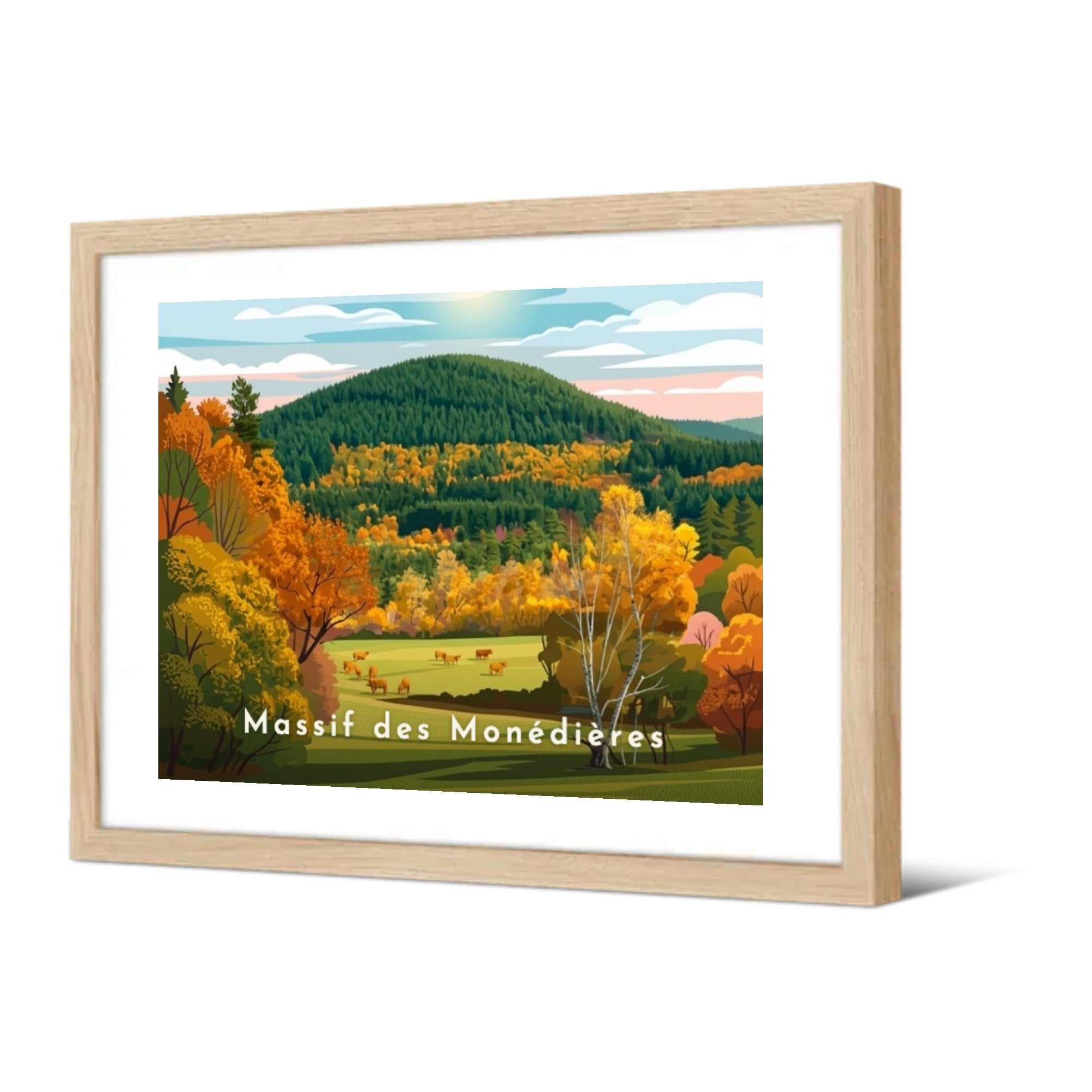 Massif des Monédières — Pôdevache, encadrée, vue de trois quarts
