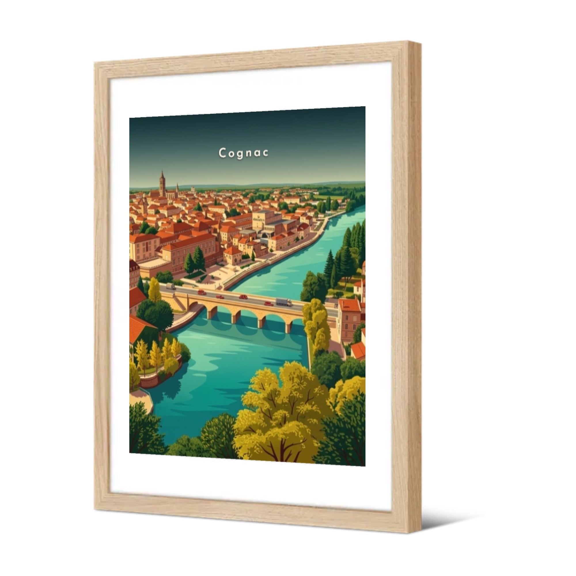 La Charente et le Pont Neuf — Pôdevache, encadrée, vue de trois quarts