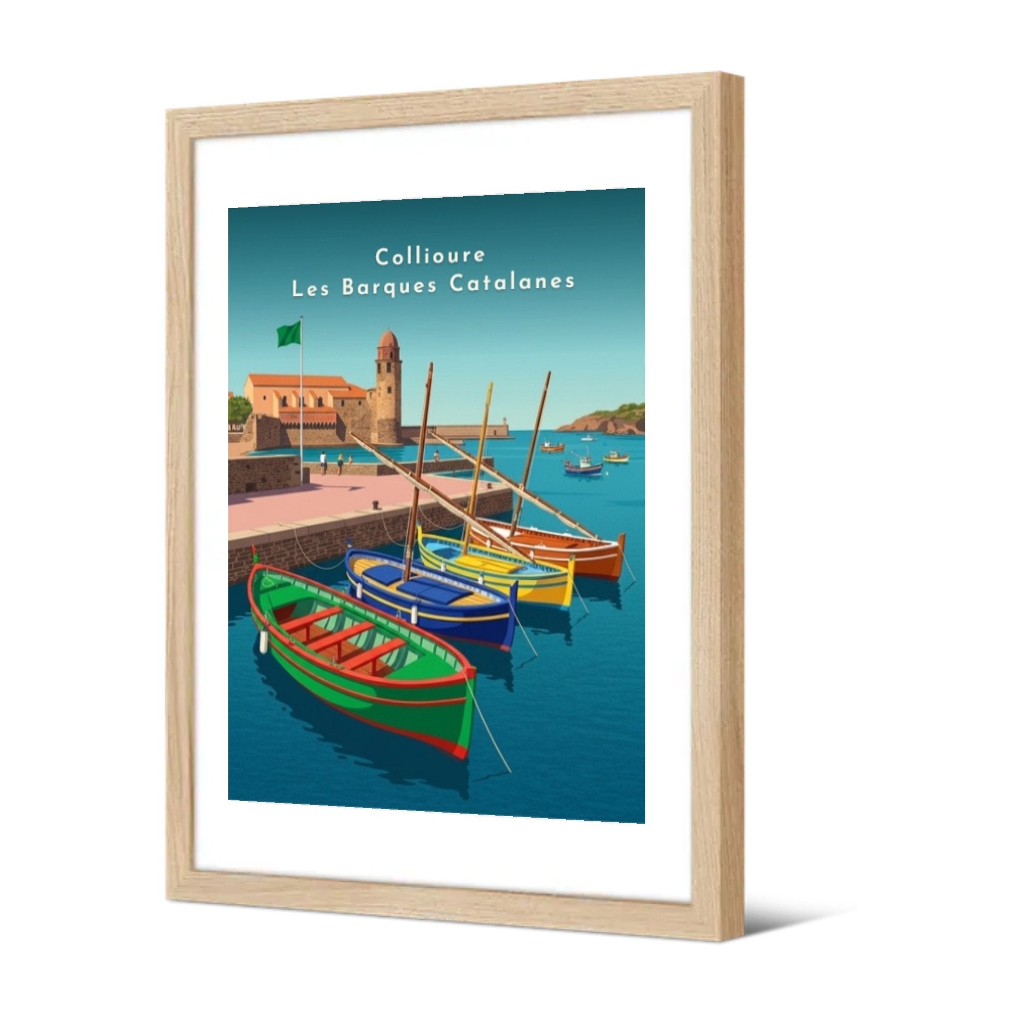 Collioure Les Barques Catalanes — Pôdevache, encadrée, vue de trois quarts