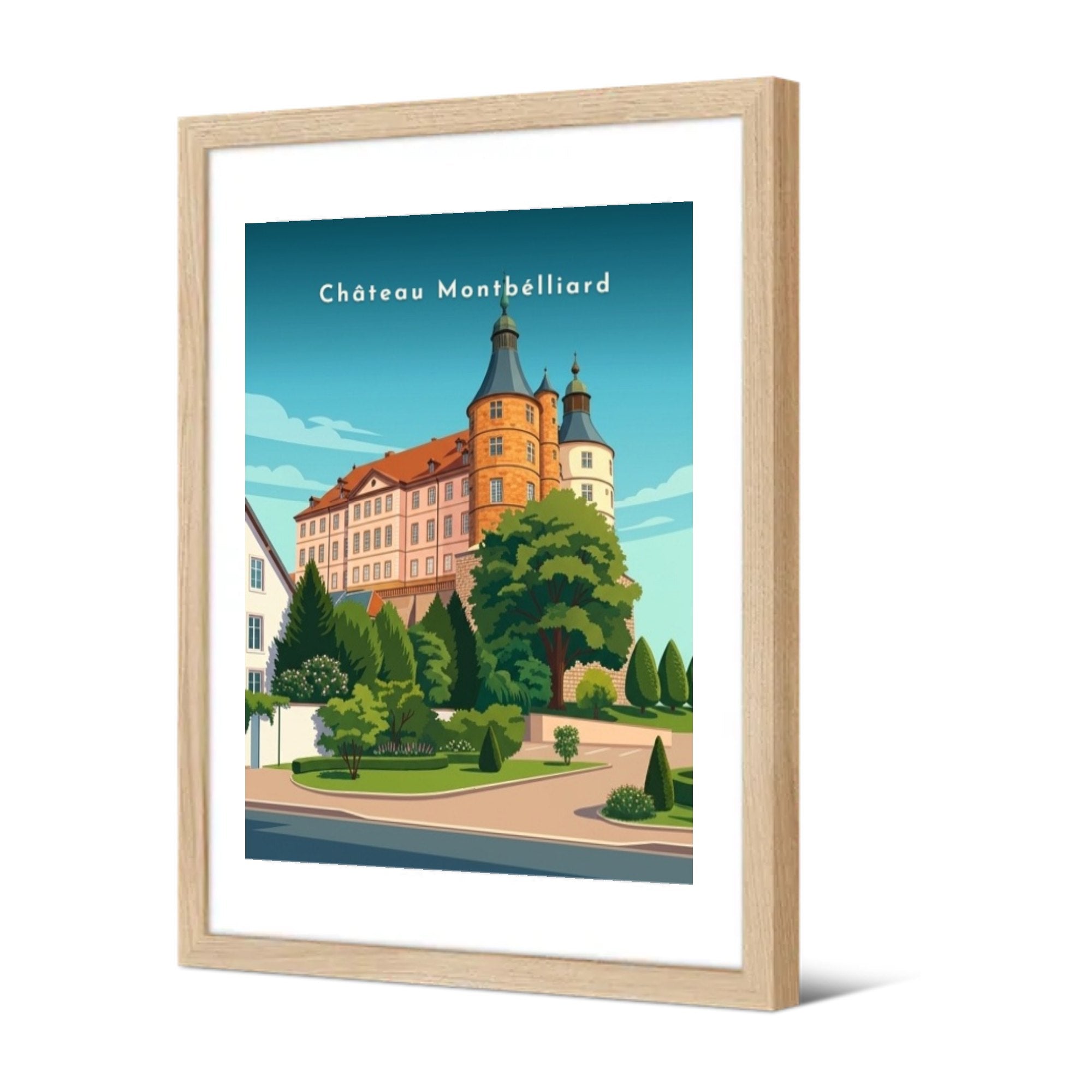Château Montbélliard — Pôdevache, encadrée, vue de trois quarts