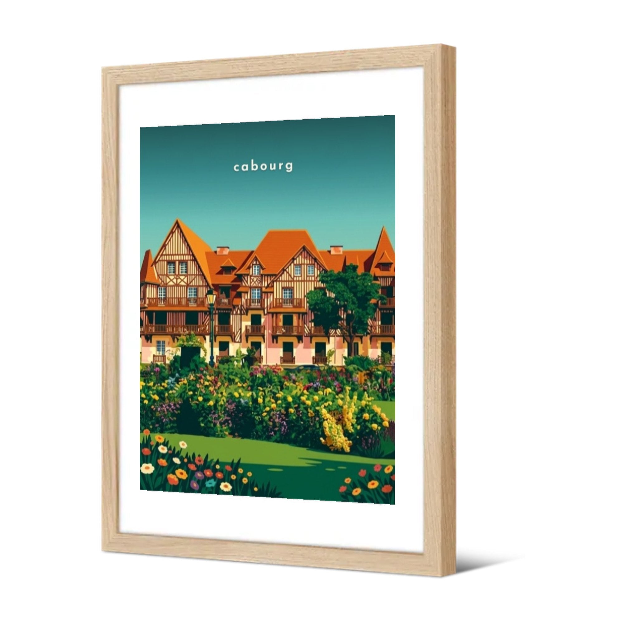 Villas balnéaires et parterres fleuris — Pôdevache, encadrée, vue de trois quarts