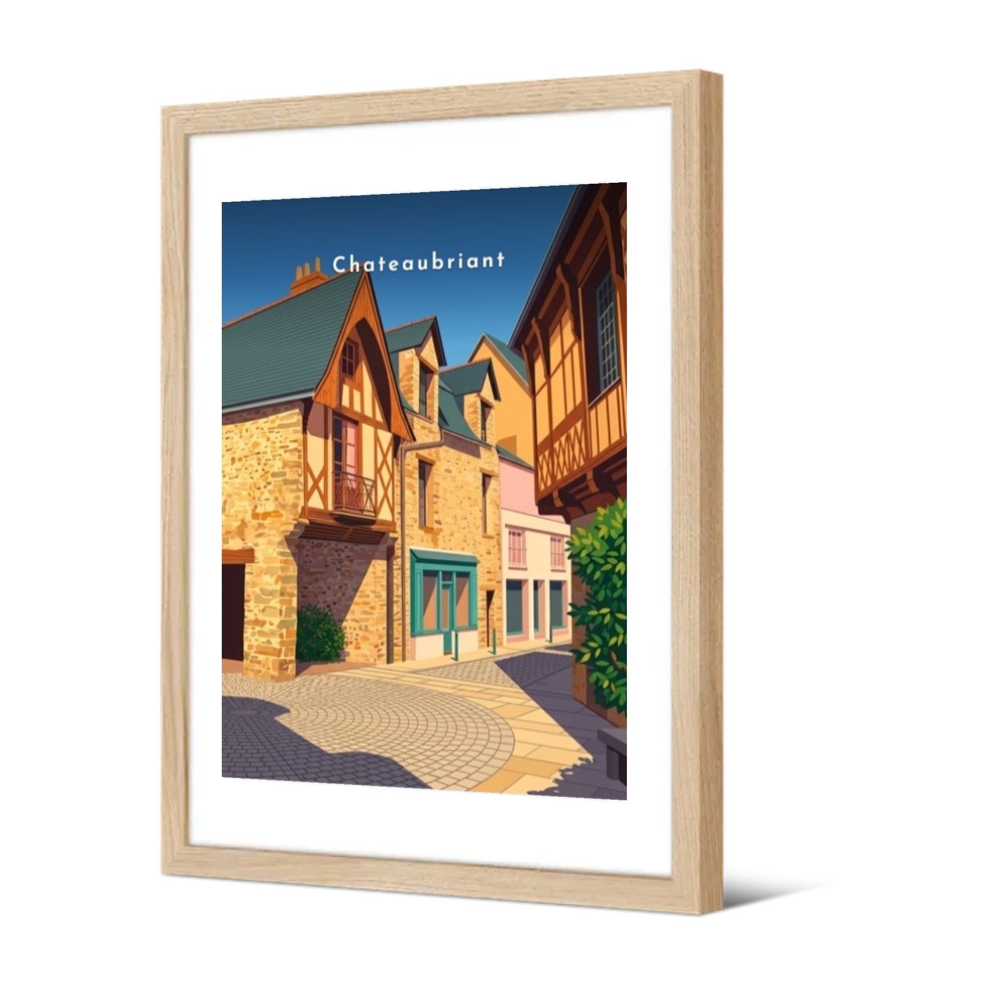 Maisons à pans de bois du centre — Pôdevache, encadrée, vue de trois quarts