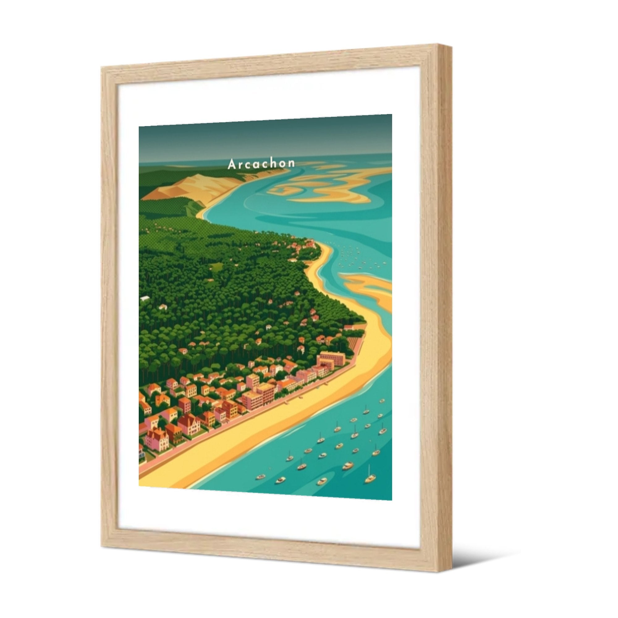 Vue vers la dune du Pilat — Pôdevache, encadrée, vue de trois quarts