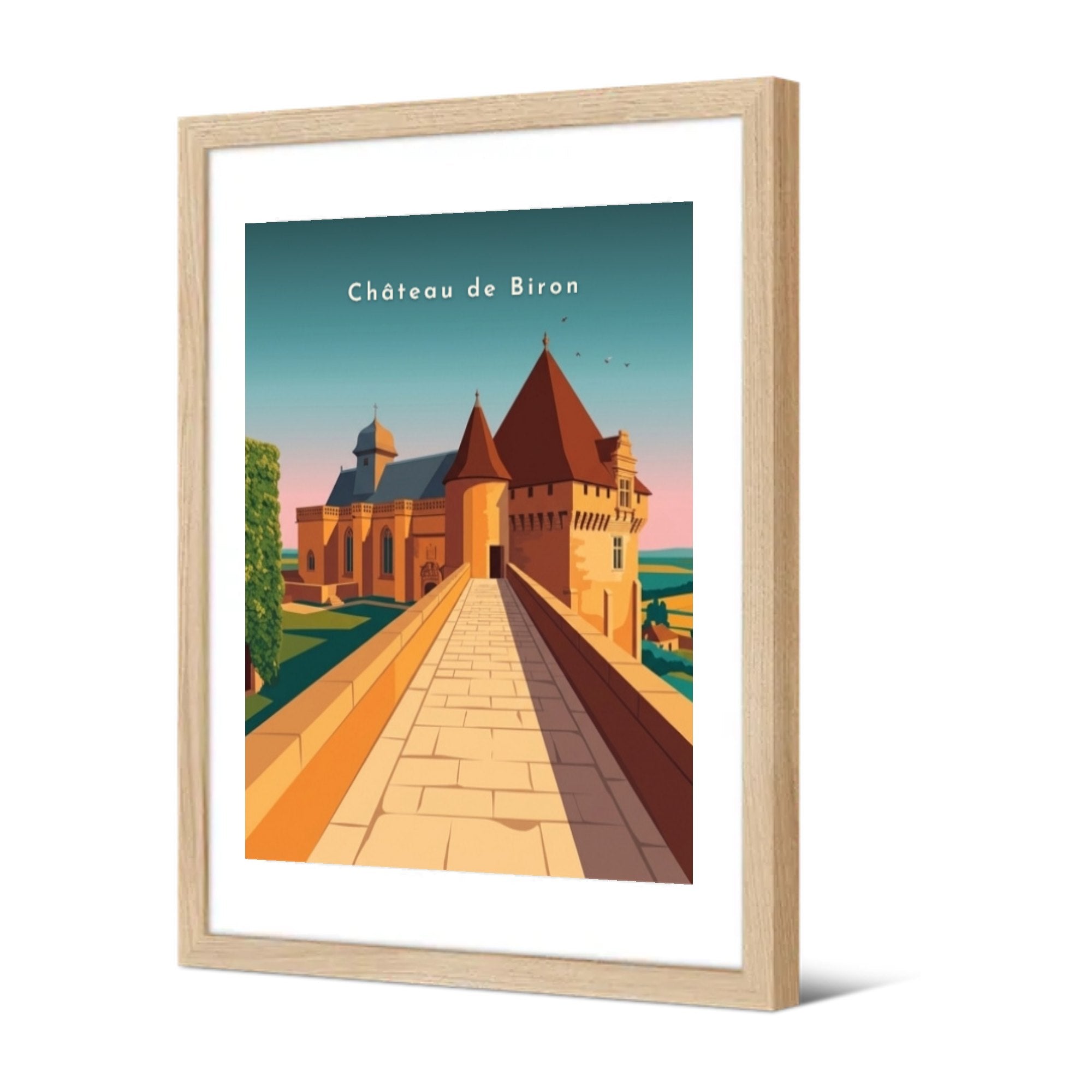 Château de Biron — Pôdevache, encadrée, vue de trois quarts