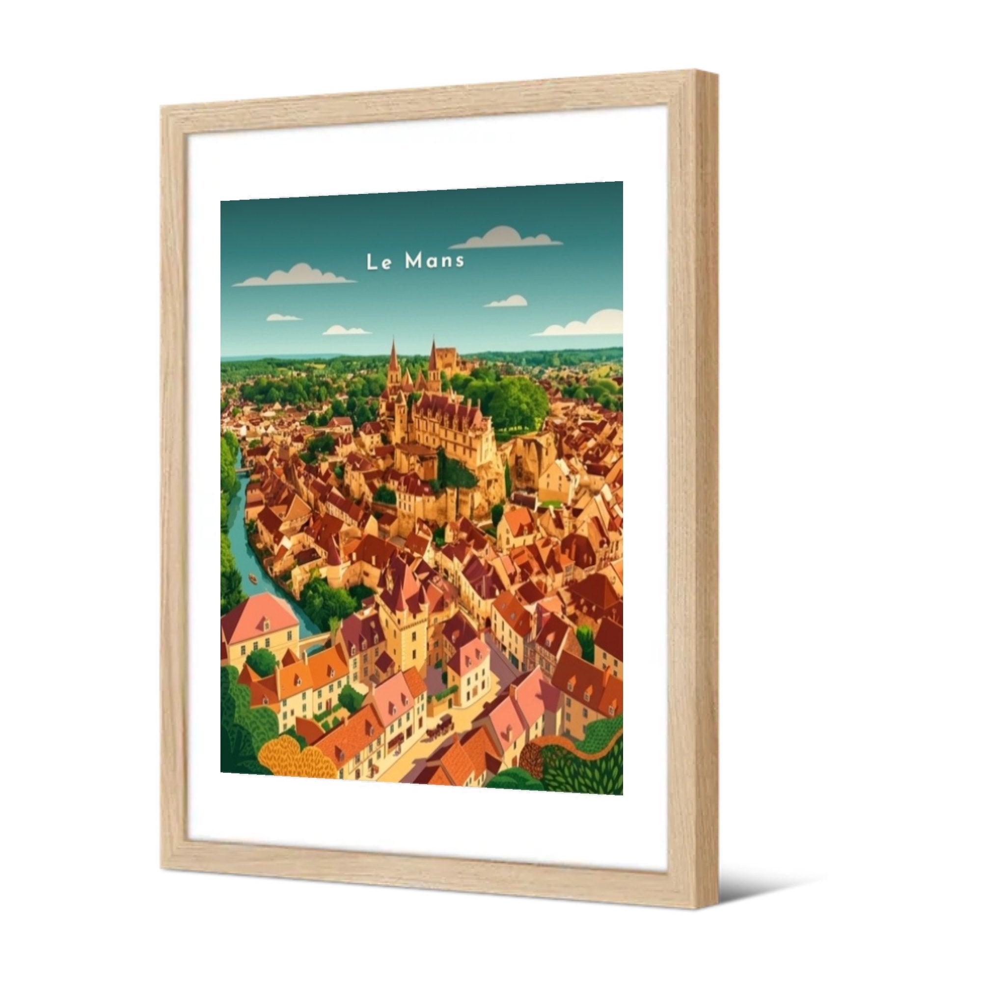 La vieille ville et la calèche — Pôdevache, encadrée, vue de trois quarts
