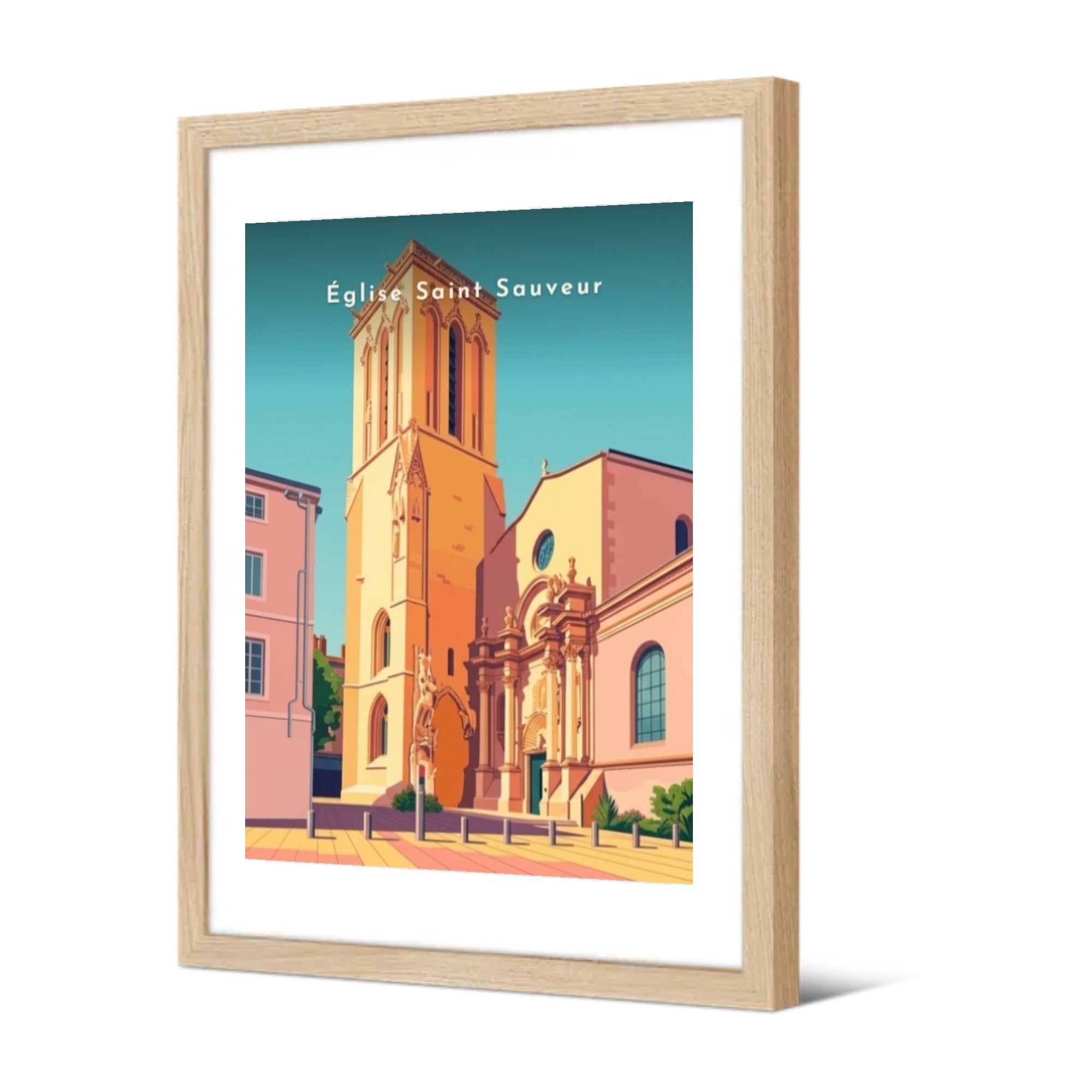 Église Saint Sauveur — Pôdevache, encadrée, vue de trois quarts