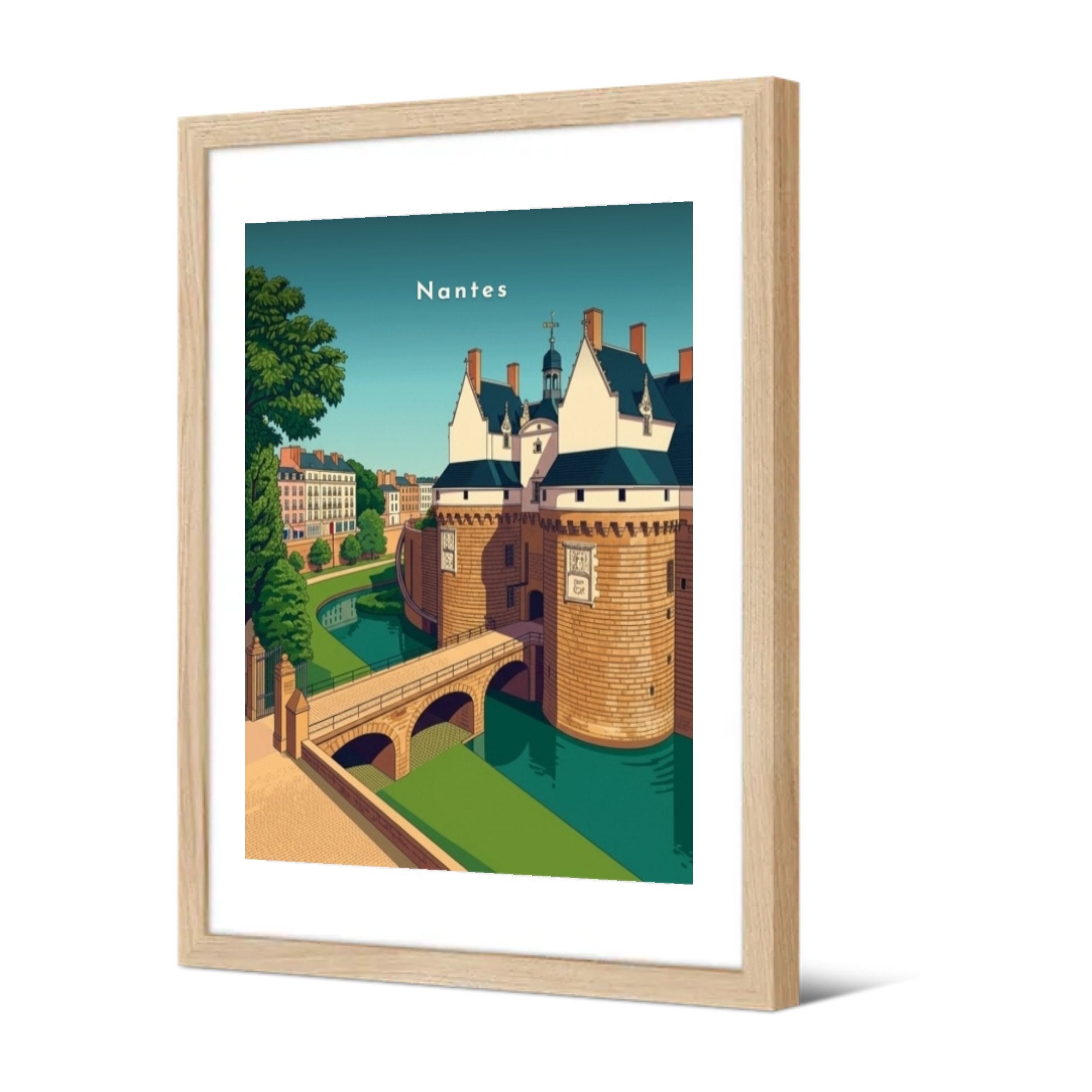 Le pont d'accès au château des ducs — Pôdevache, encadrée, vue de trois quarts