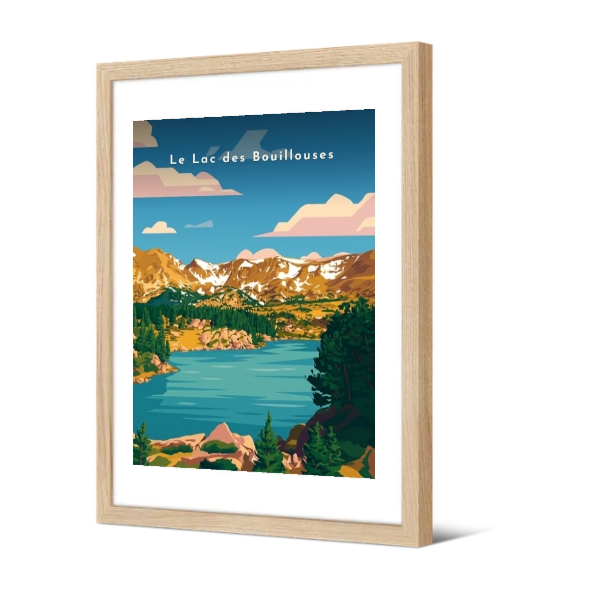 Le Lac des Bouillouses — Pôdevache, encadrée, vue de trois quarts
