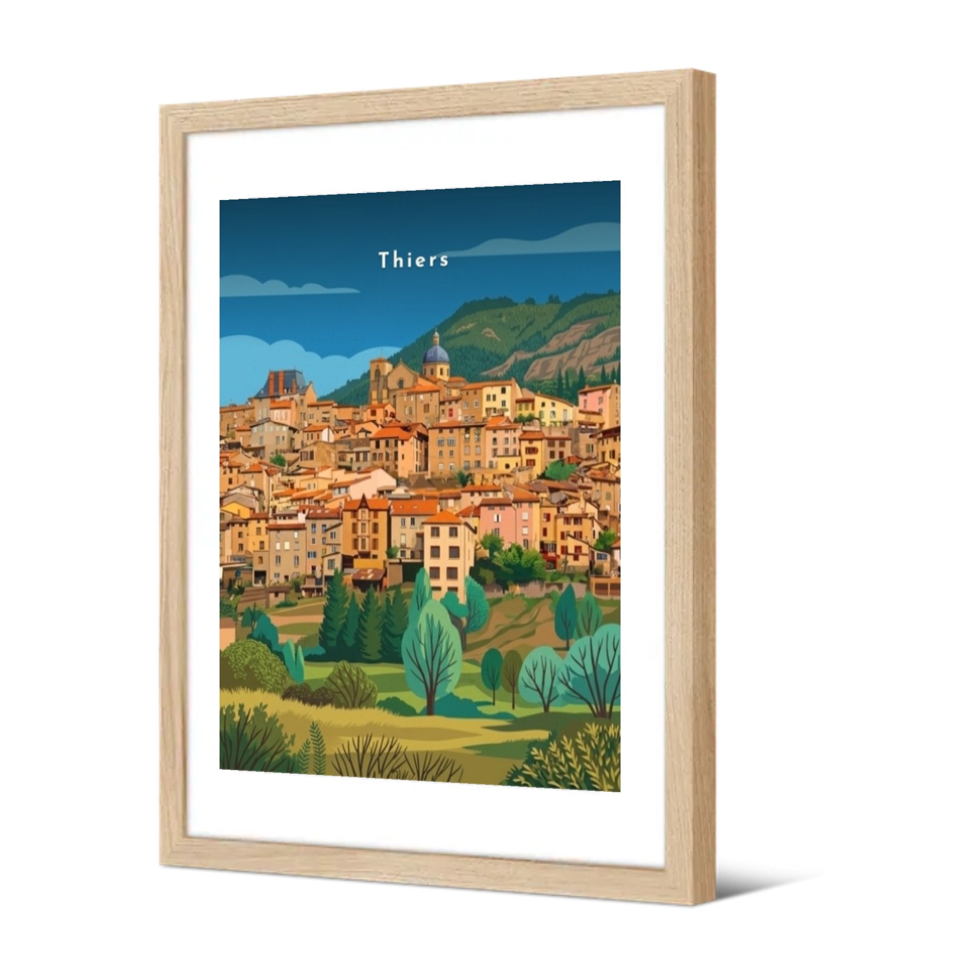La ville haute à flanc de colline — Pôdevache, encadrée, vue de trois quarts