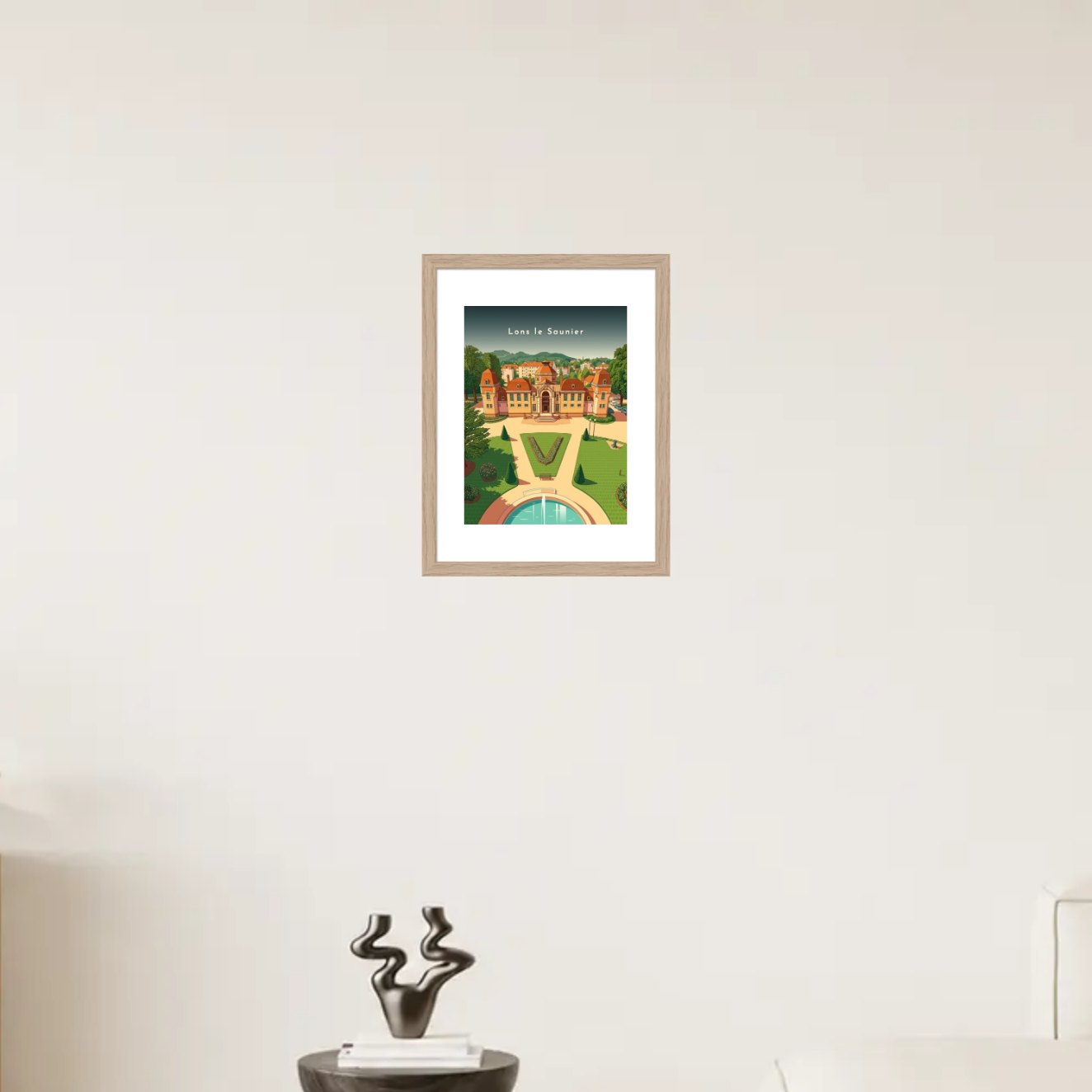 Vue d'ensemble sur les Thermes — Pôdevache, en situation sur un mur