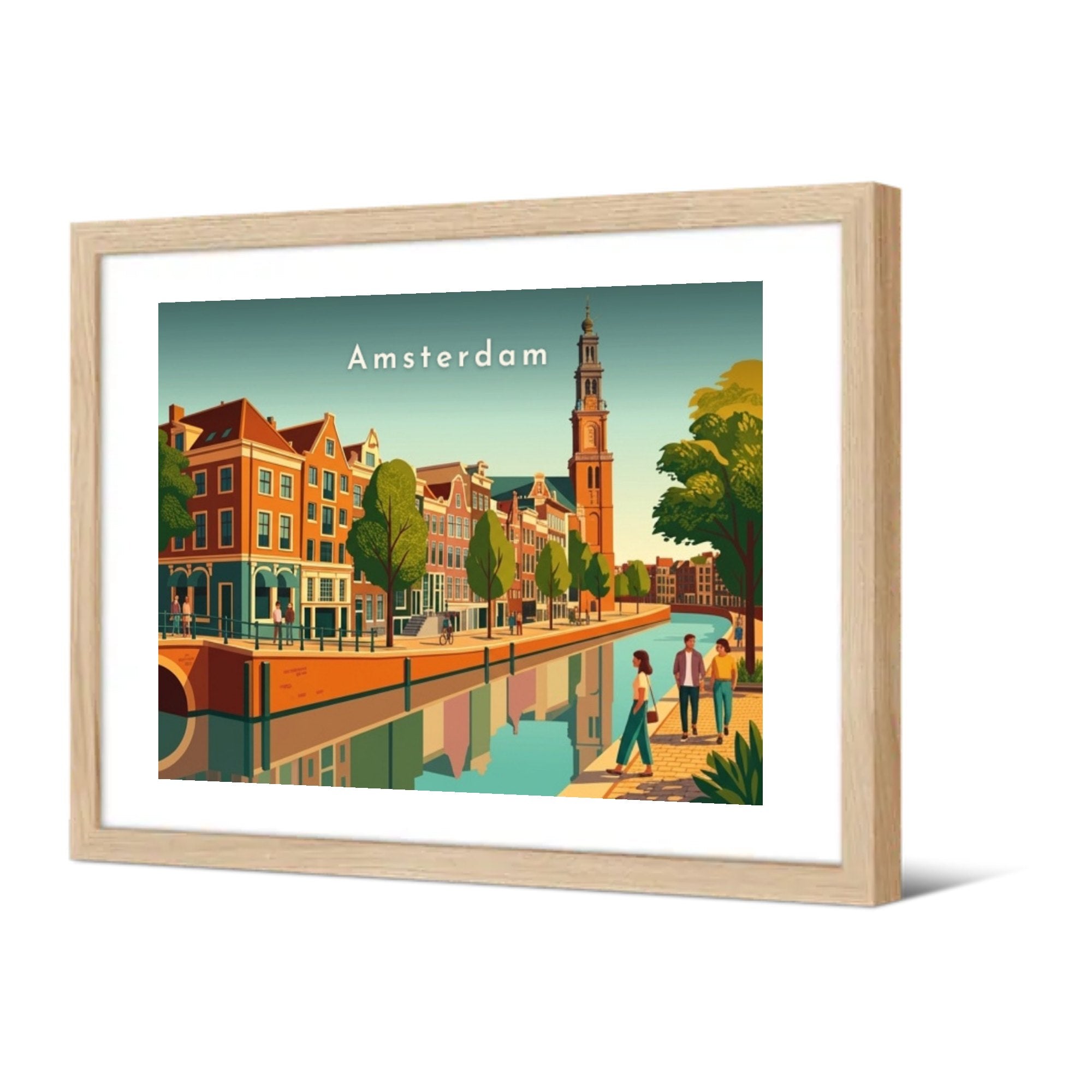 Le Prinsengracht et la Westerkerk — Pôdevache, encadrée, vue de trois quarts