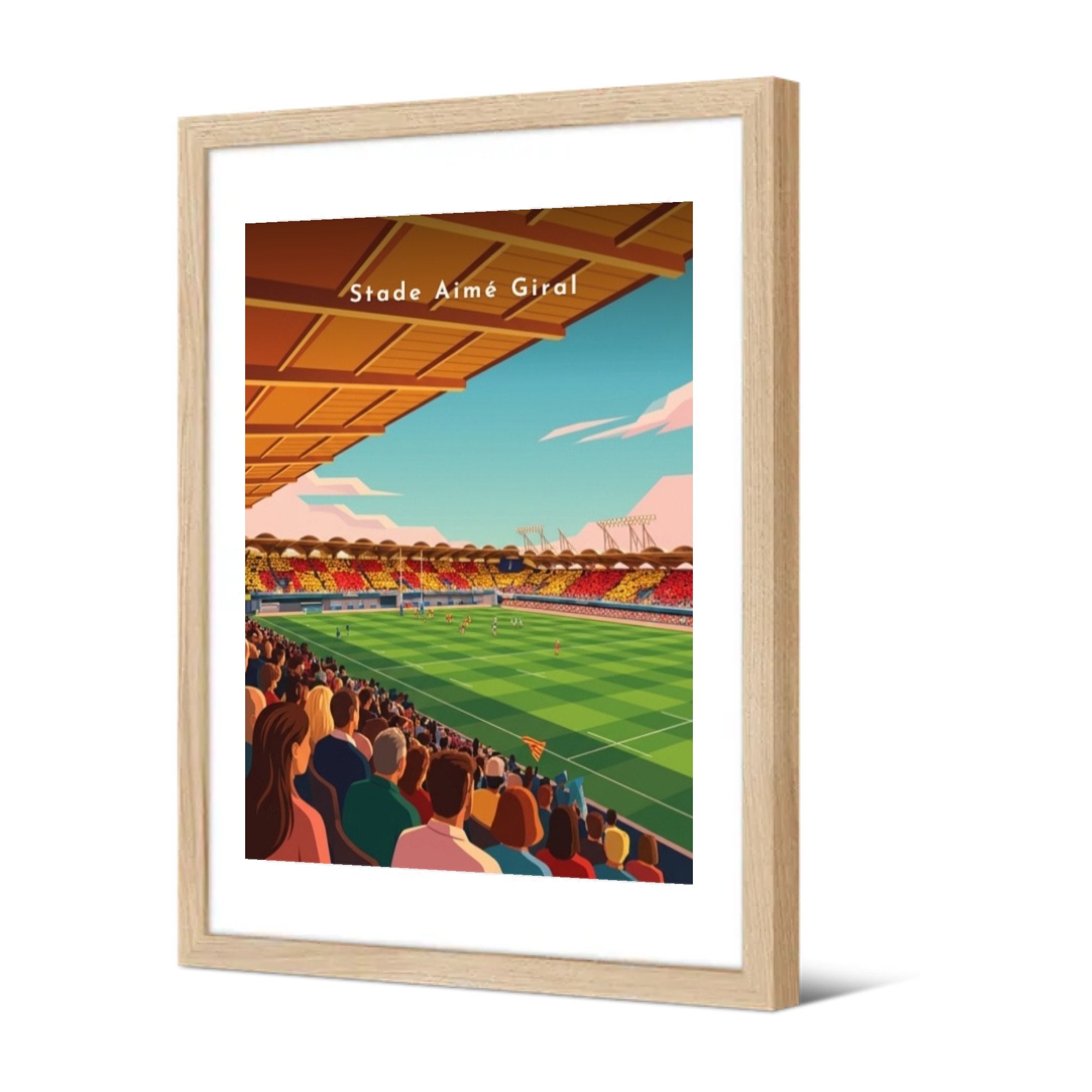 Stade Aimé Giral — Pôdevache, encadrée, vue de trois quarts