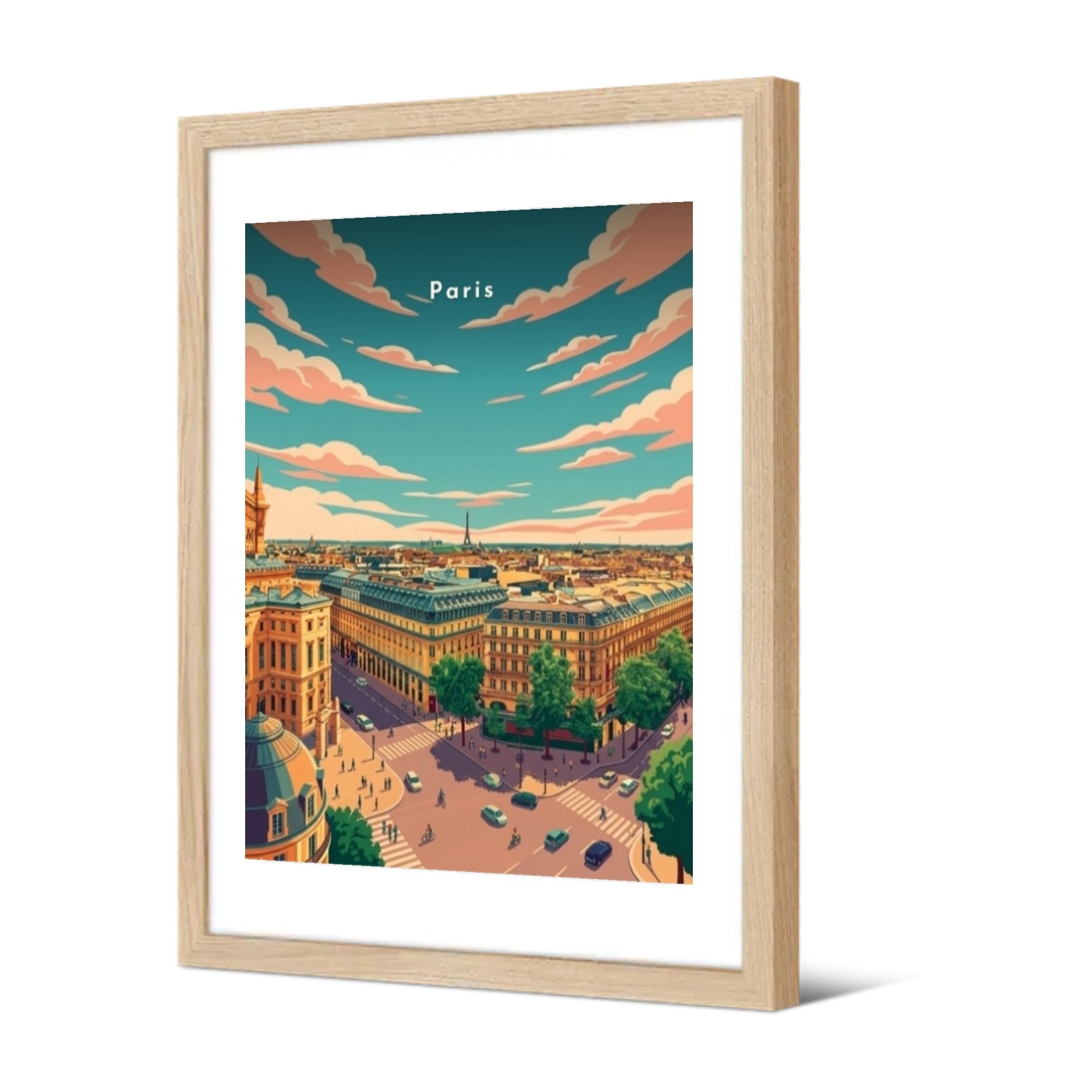 L'Opéra Garnier et la tour Eiffel — Pôdevache, encadrée, vue de trois quarts