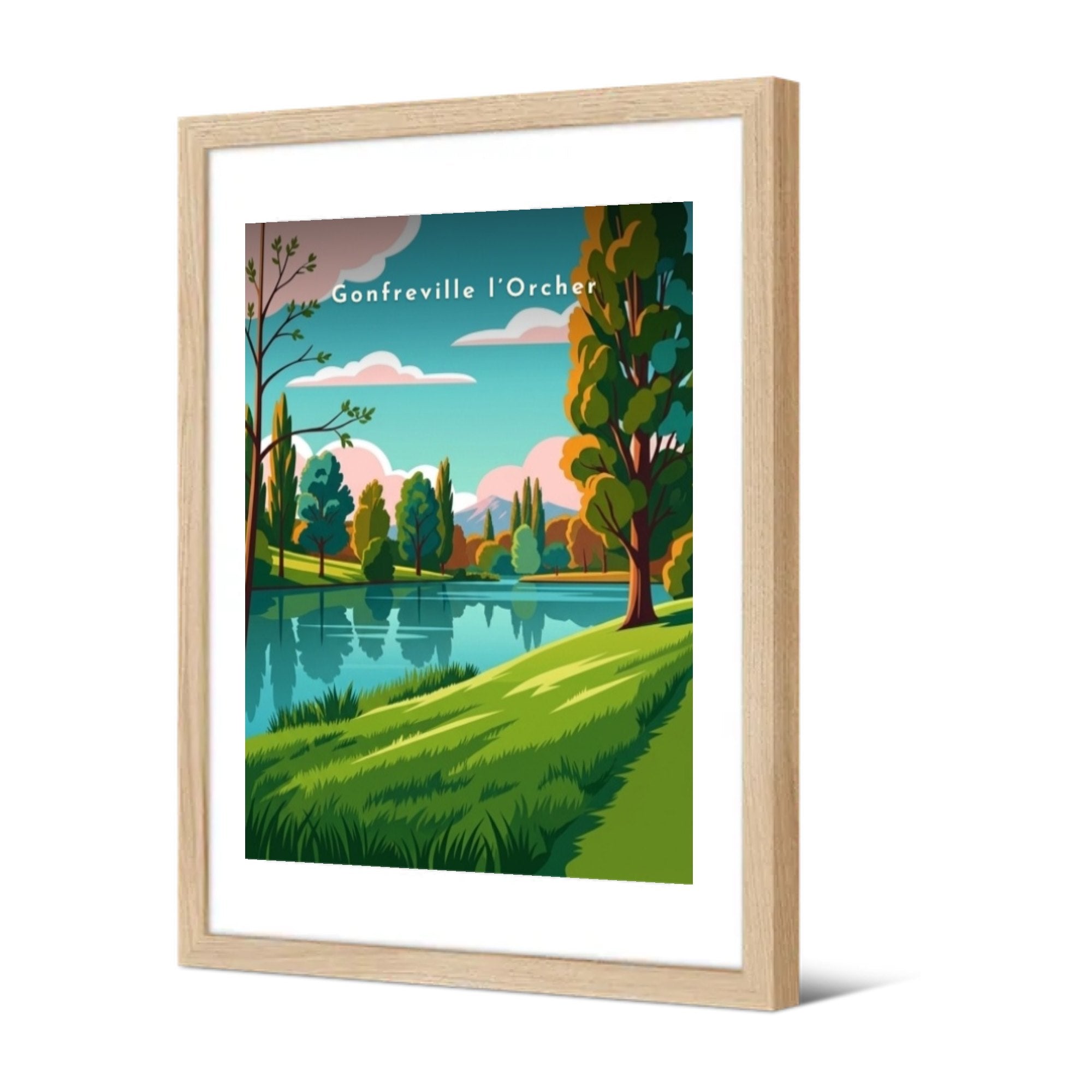 Les berges arborées — Pôdevache, encadrée, vue de trois quarts
